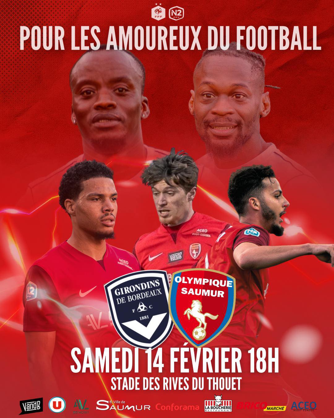 Fanion (Wimpel/Pennant) National 2 - OLYMPIQUE SAUMUR - Supporteur Club Français