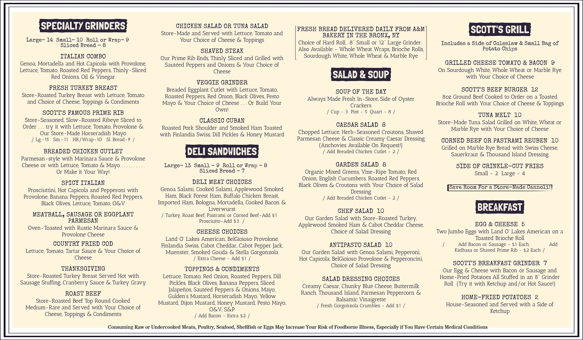 Check out our new and updated menu! - Scott's Meats & Deli | Facebook
