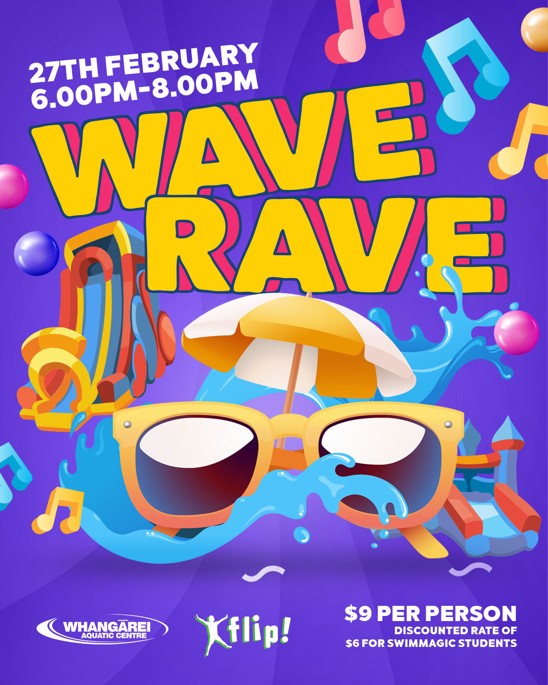 🎉🎉WAVE RAVE NEXT WEEK! 🎉🎉 Our... - Whangārei Aquatic Centre | Facebook