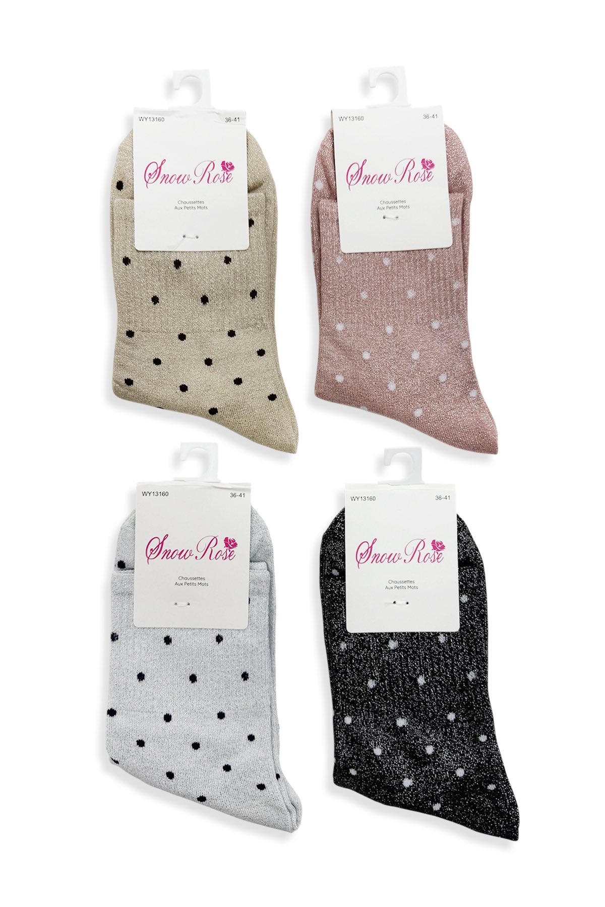 Chaussettes StyleBREAKER Avec Strass à La Cheville – Coton Doux, Taille Unique 35-41 EU, élégantes Et Pétillantes