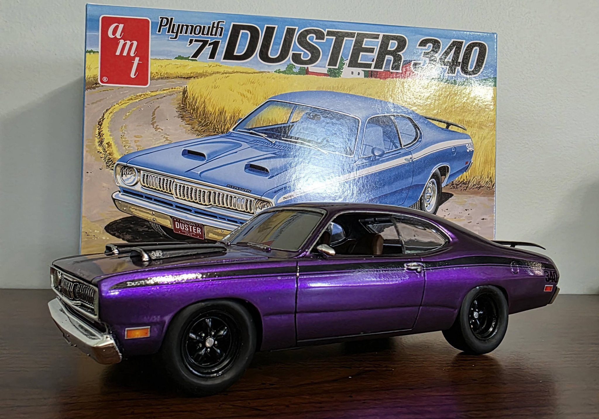 Just finished the AMT Duster. Painted with Mr Crystal Amethyst Purple.