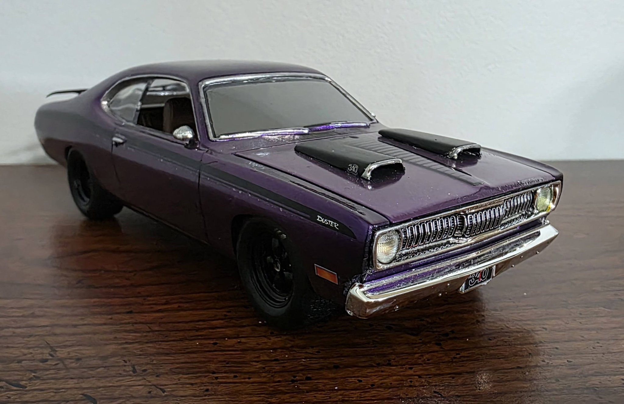 Just finished the AMT Duster. Painted with Mr Crystal Amethyst Purple.