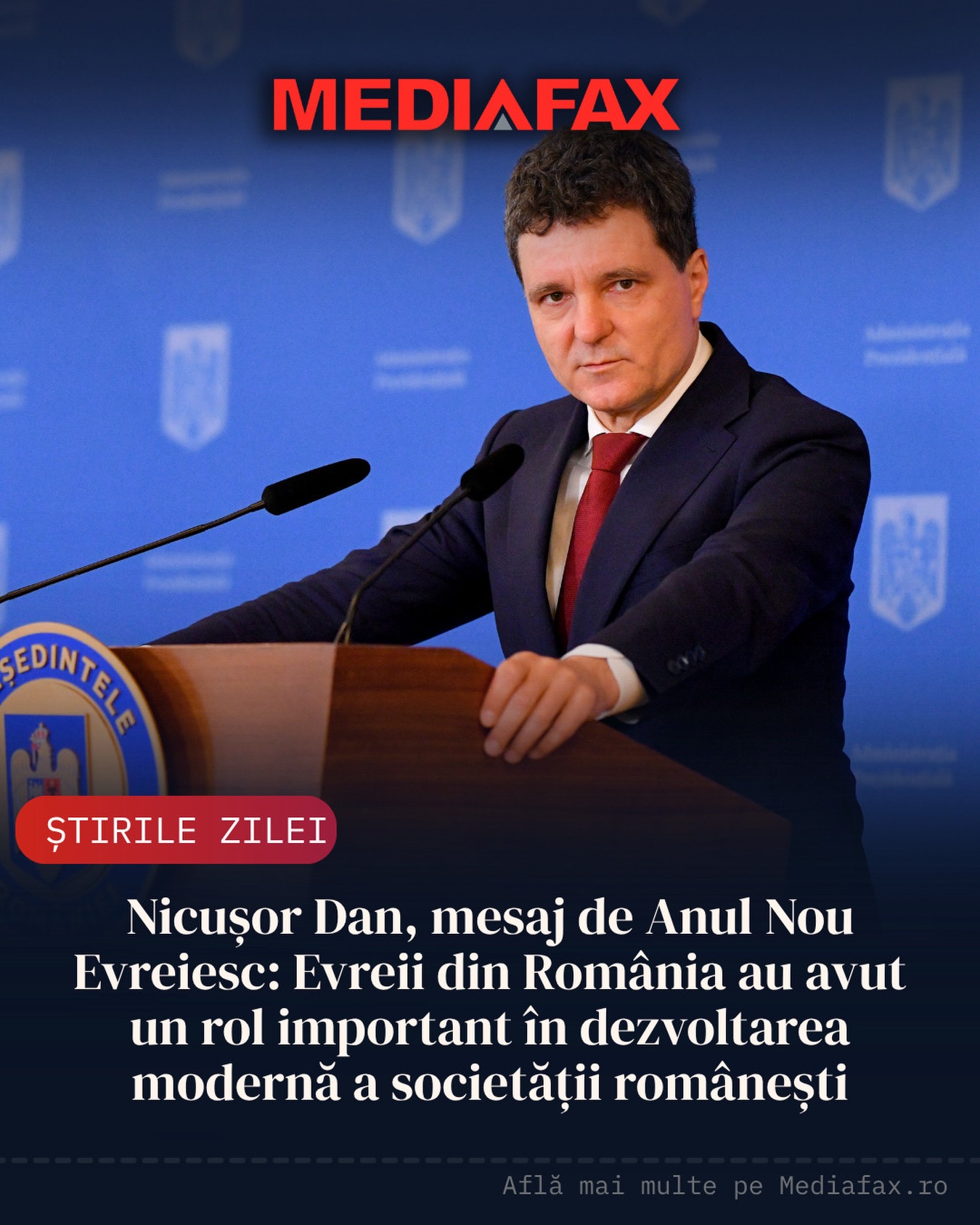 Nicușor Dan sends a message on the occasion of the Jewish New Year