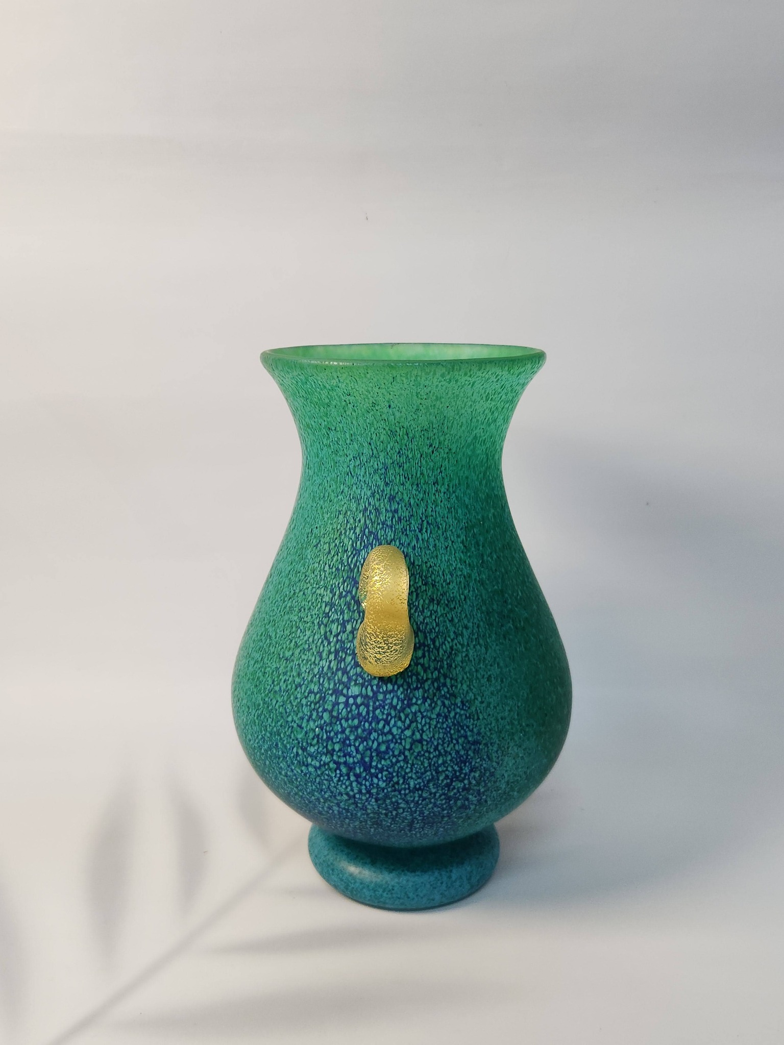 ⭐️美品⭐️岩田久利 花瓶 青緑色 日本名家岩田久利绿韵玻璃