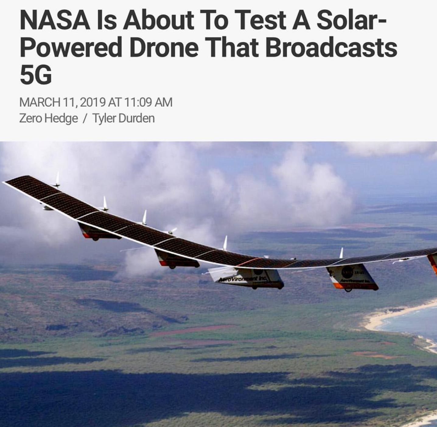 Solar-powered drones provide 6g internet at 65,000 feet