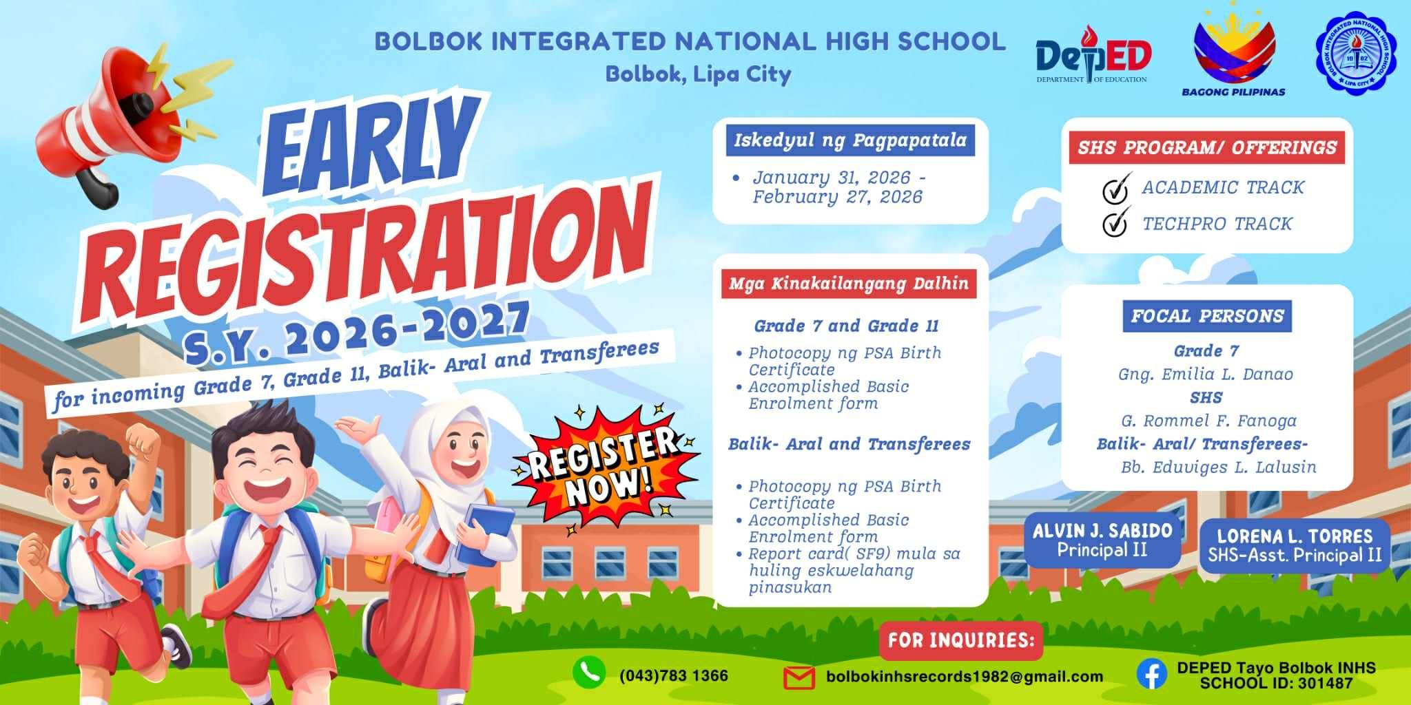 DepEd - 📣 📣📣 ANNOUNCEMENT EARLY REGISTRATION SY 2026–2027 Inaanyayahan ...