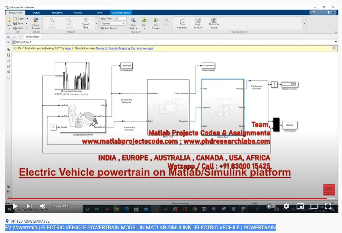 EV powertrain | ELECTRIC... - Matlab Research projects
