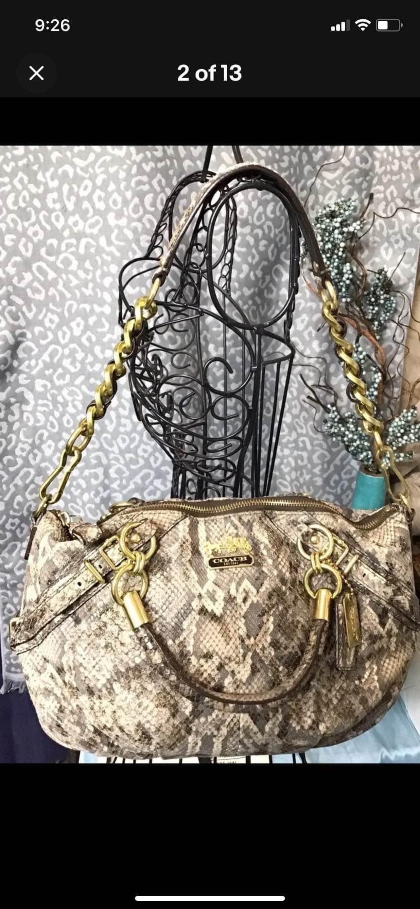 Coach Madison Embossed Sophia Python Satchel Handbag. Not Your 