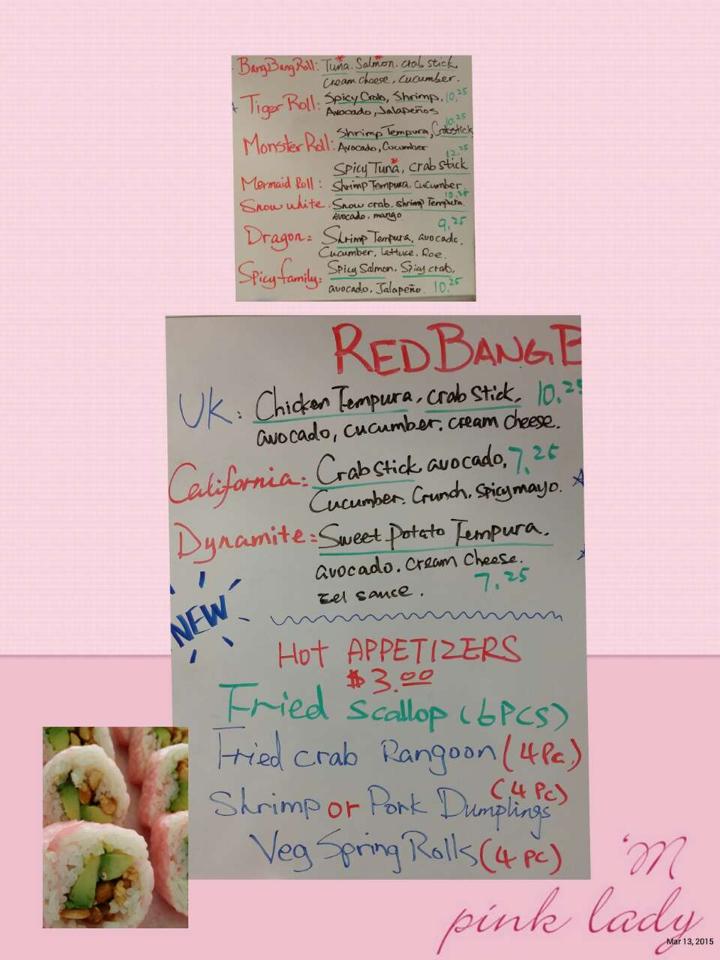 Updated version of our menu board in... - Red Bang Bang Sushi | Facebook