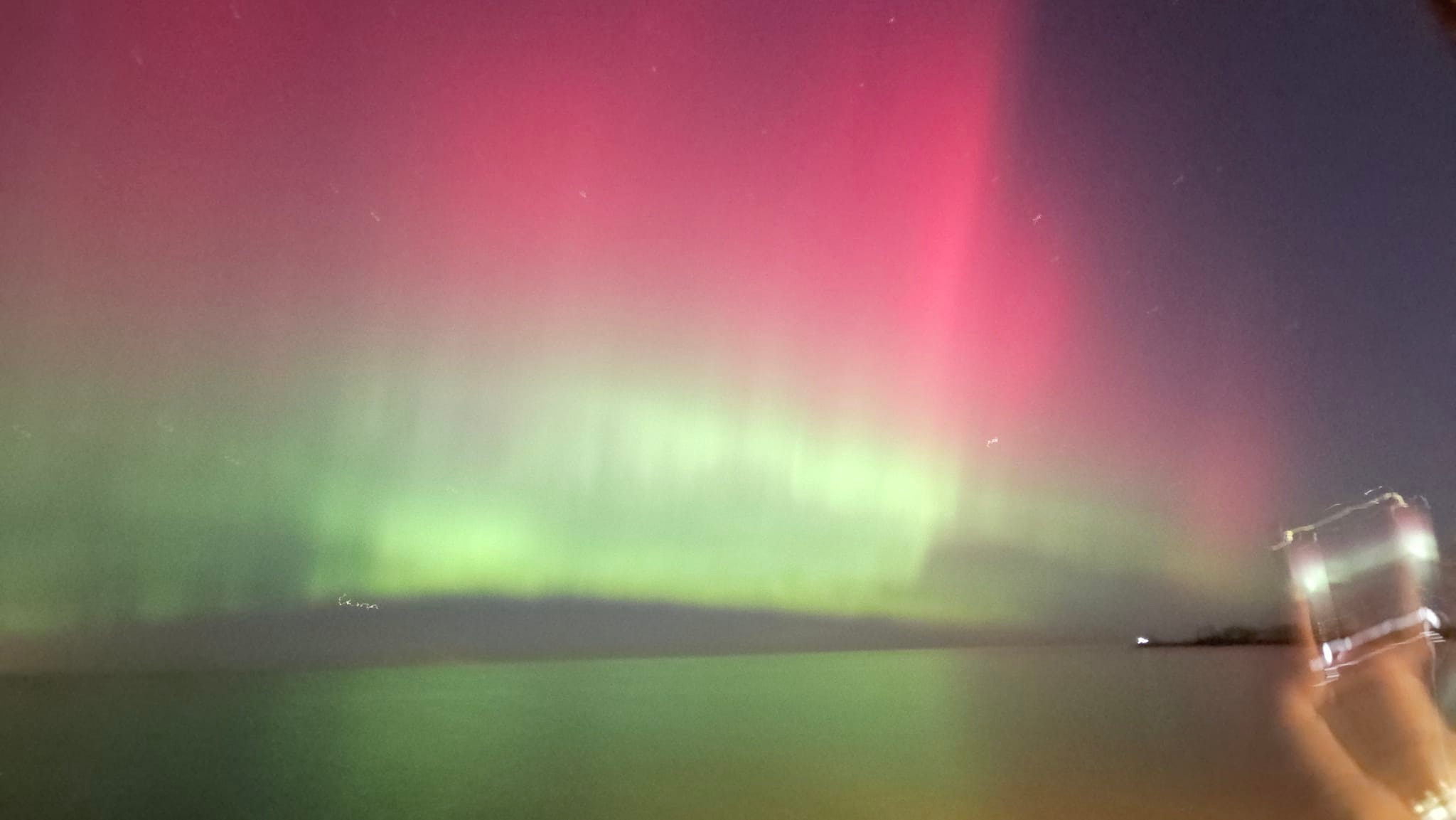 Aurora view in Cincinnati, Ohio at 10pm