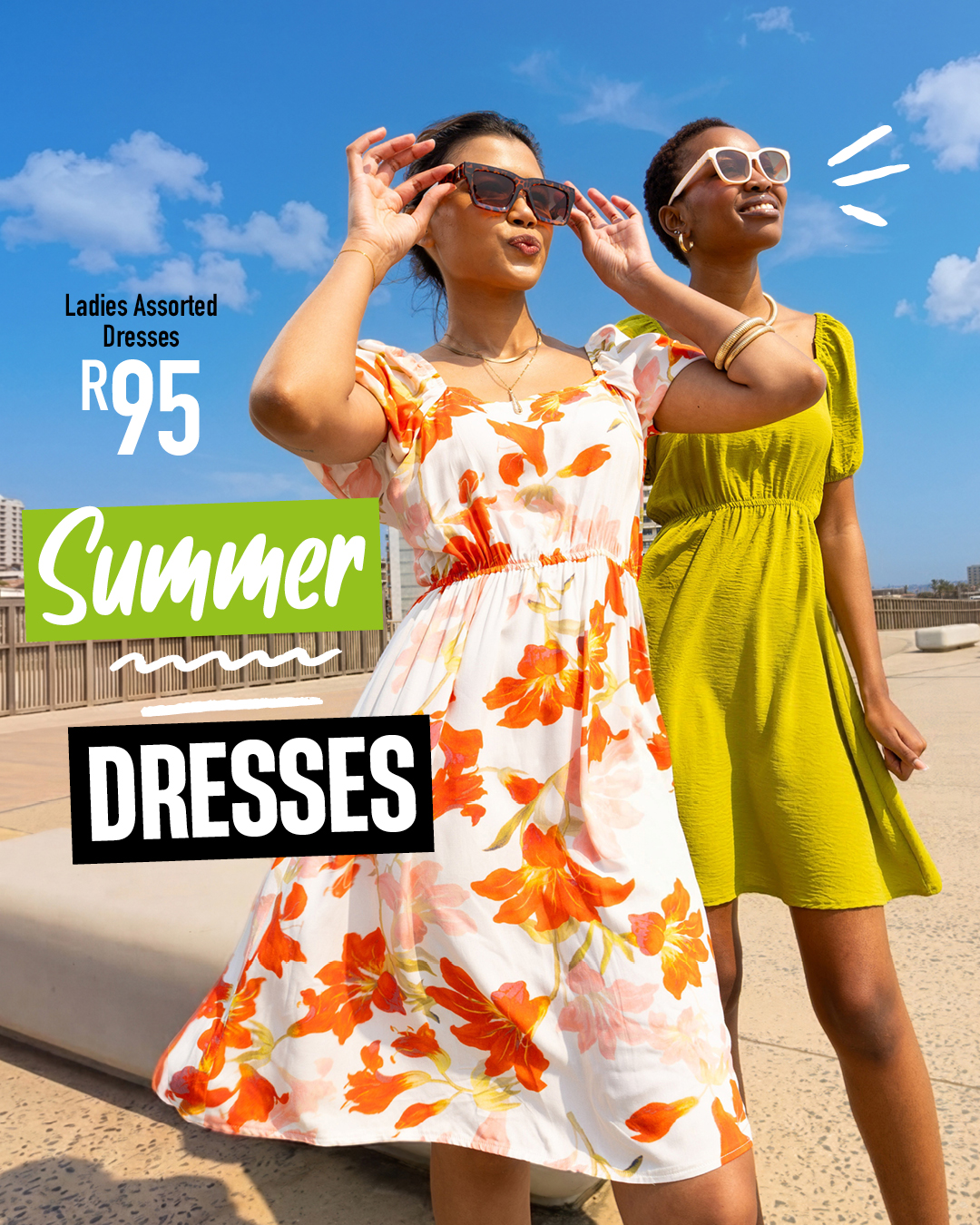 ladies new dresses season, new dress, same amazing price 😉 assorted R95 — perfect for beach days, brunch dates, and everything in between. See you instore ☀️👗 . . . #JAMClothing #Ladiesdresses #dresses Christmas2021