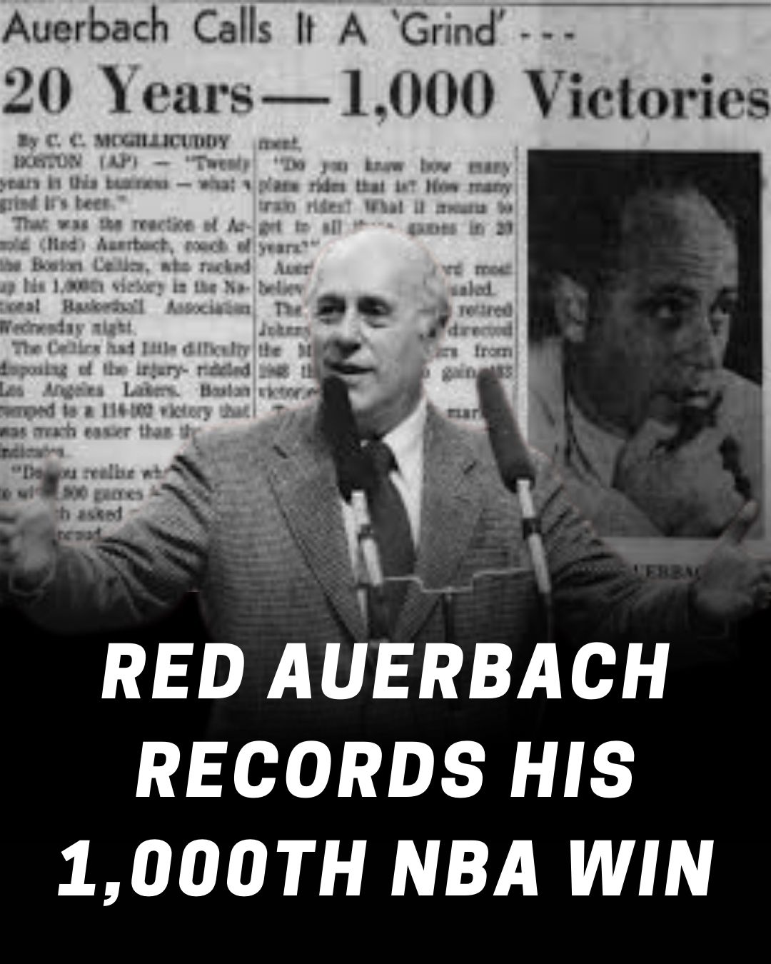 🏀 On This Day in 1966 🏀 Legendary Boston Celtics coach Red