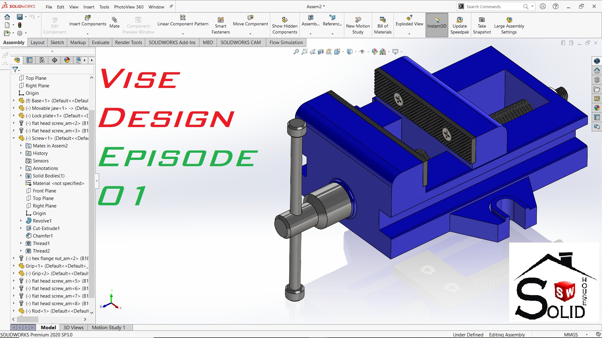 Solid House - 🛑Solidworks Tutorial | Vise Design | Episode... | Facebook