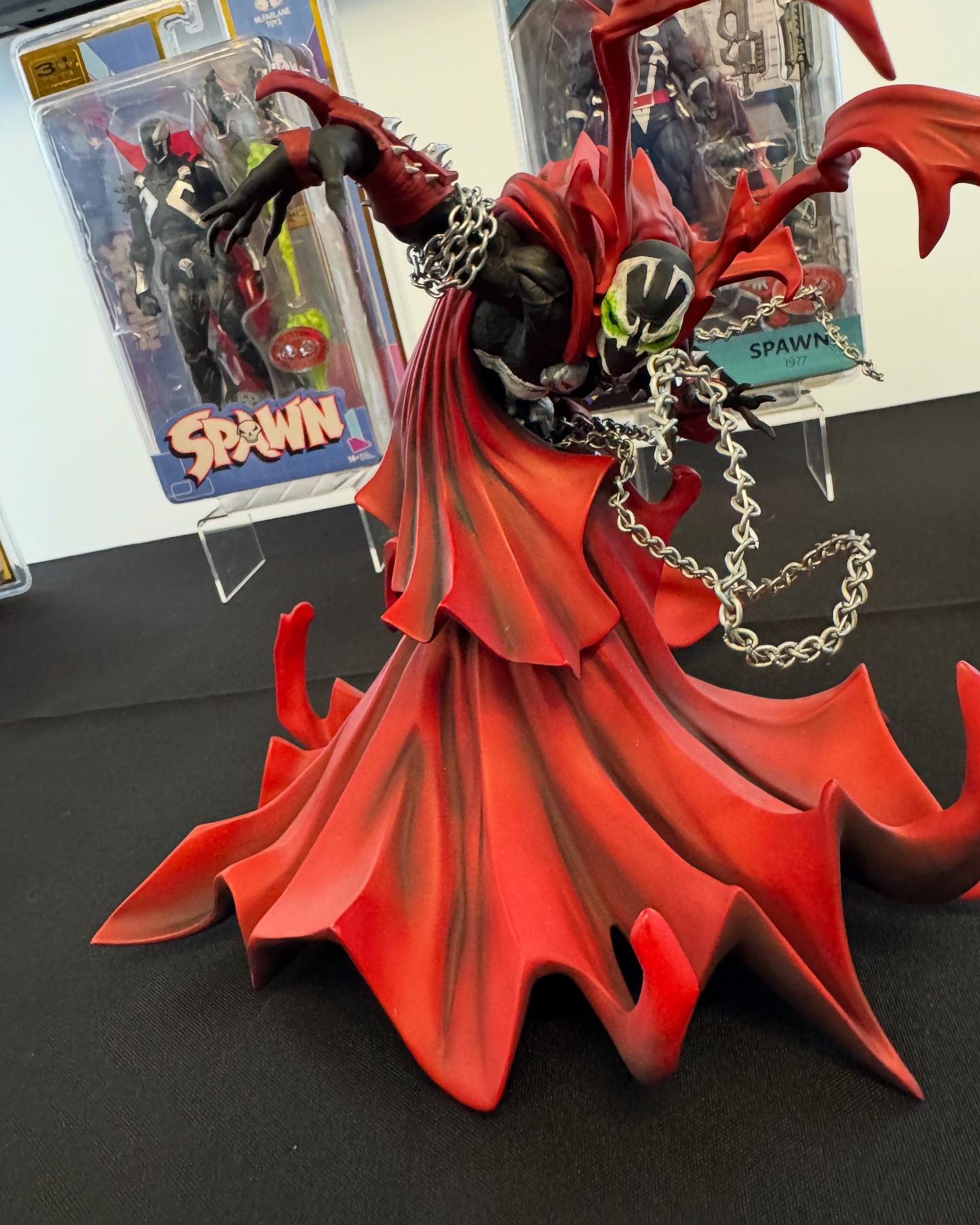 New Spawn figures shown at the #mcfarlanetoys press event at #Sdcc.