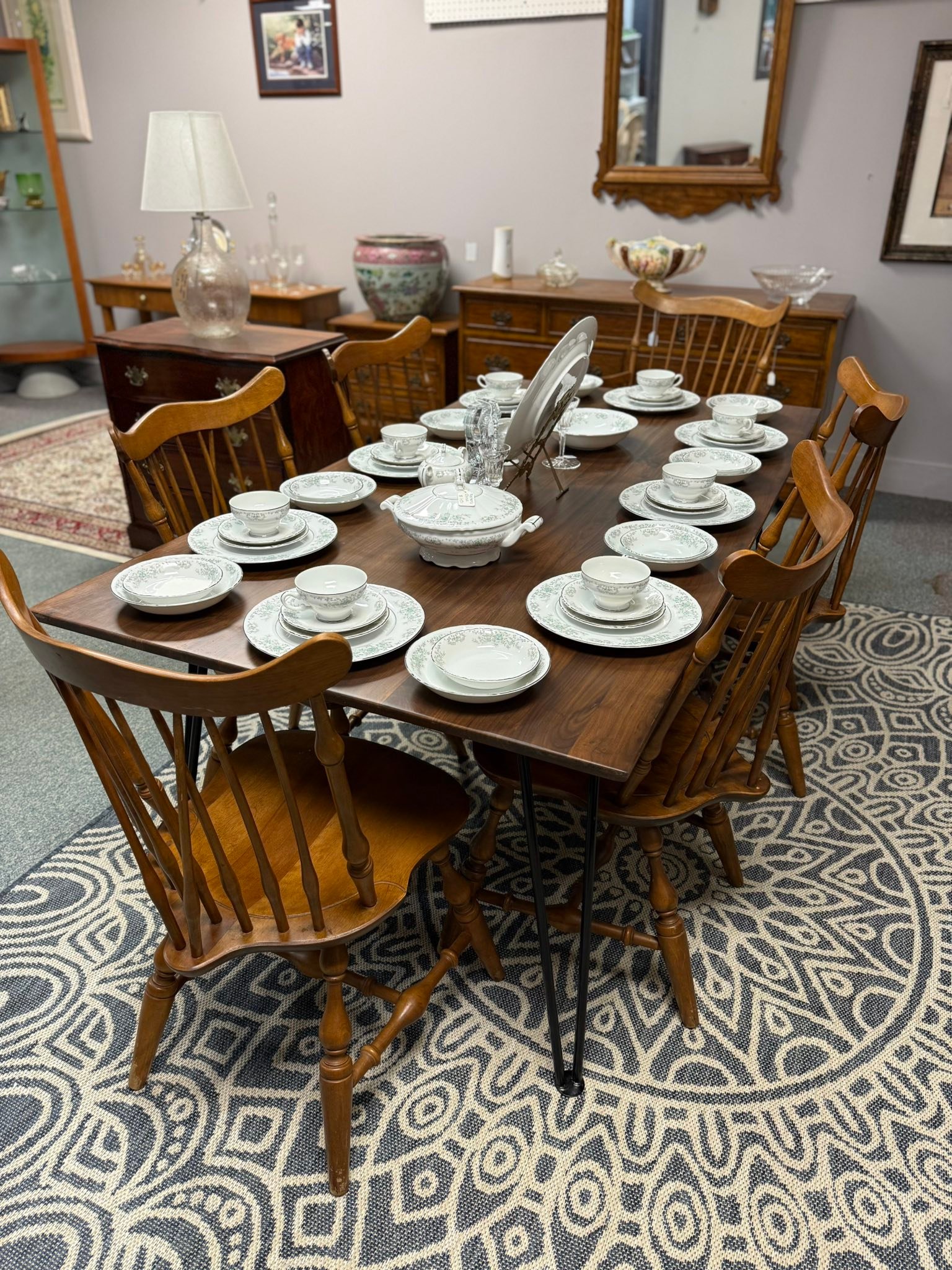 Set of 6 Ethan Allen Windsor Fiddleback Chairs $225 & Paired with