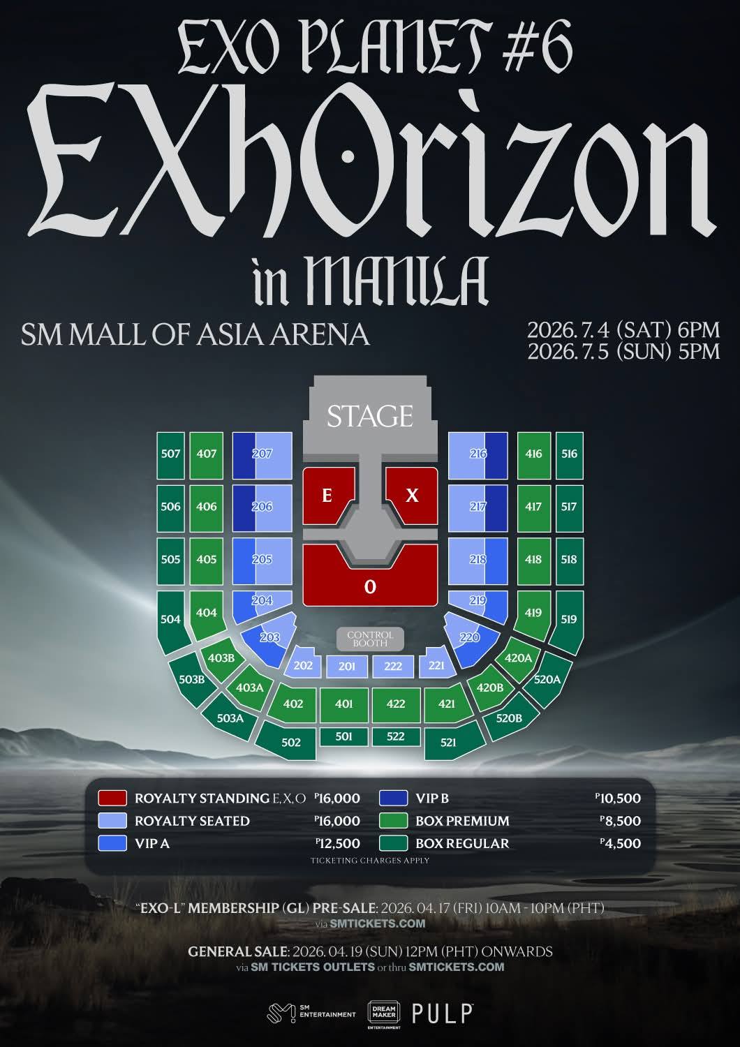 Check out the official seat plan and start iponing for EXO PLANET
