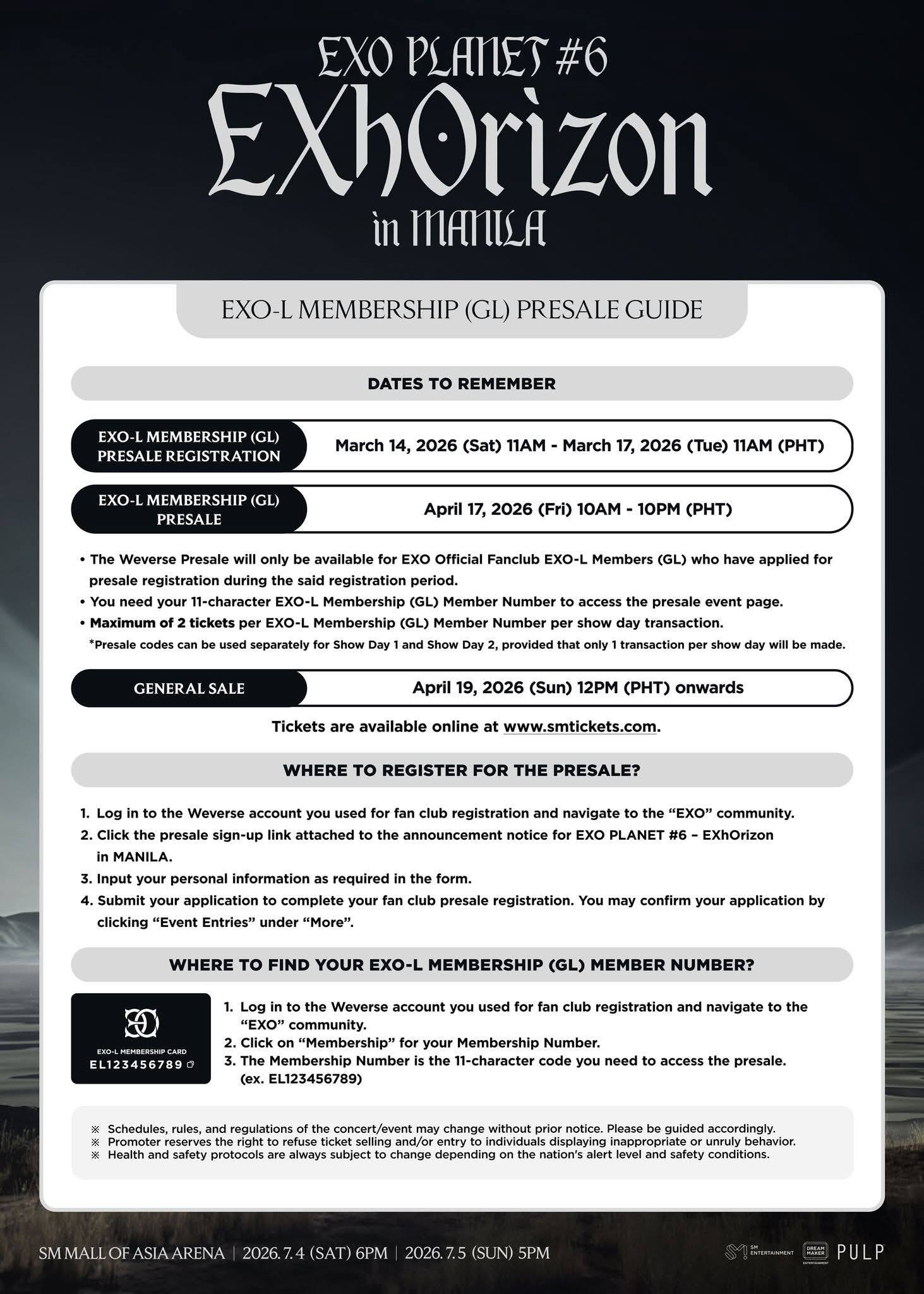 Check out the official seat plan and start iponing for EXO PLANET