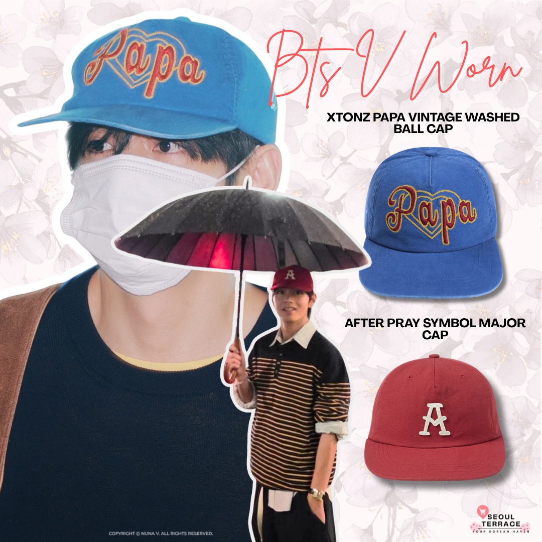 Must-Have Caps Worn by BTS V! 🧢 ✨ AFTER PRAY Symbol Major Cap