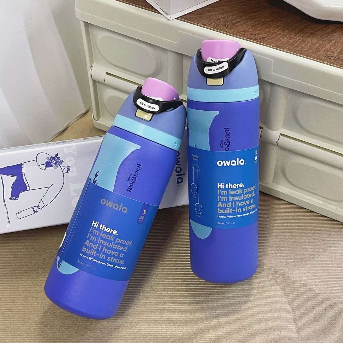 Freesip Water Bottle Stainless Steel Owala Purple FreeSip 32oz