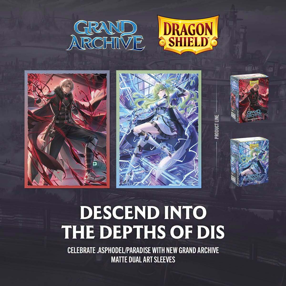 Asphodel/Paradise Grand Archive dual art sleeves featuring