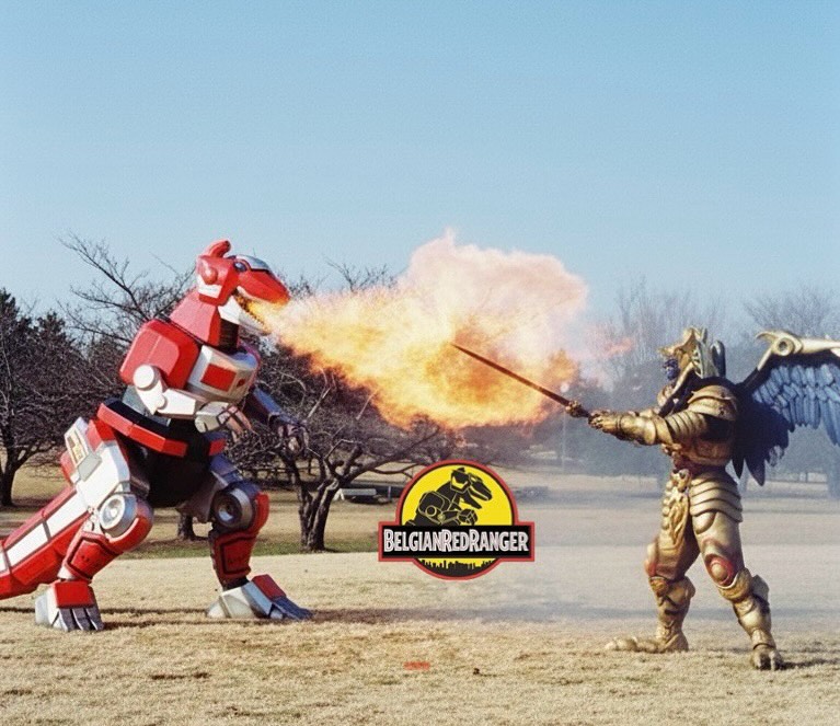 Belgianred - Tyrannosaurus dinozord Vs Goldar . #mmpr # ...