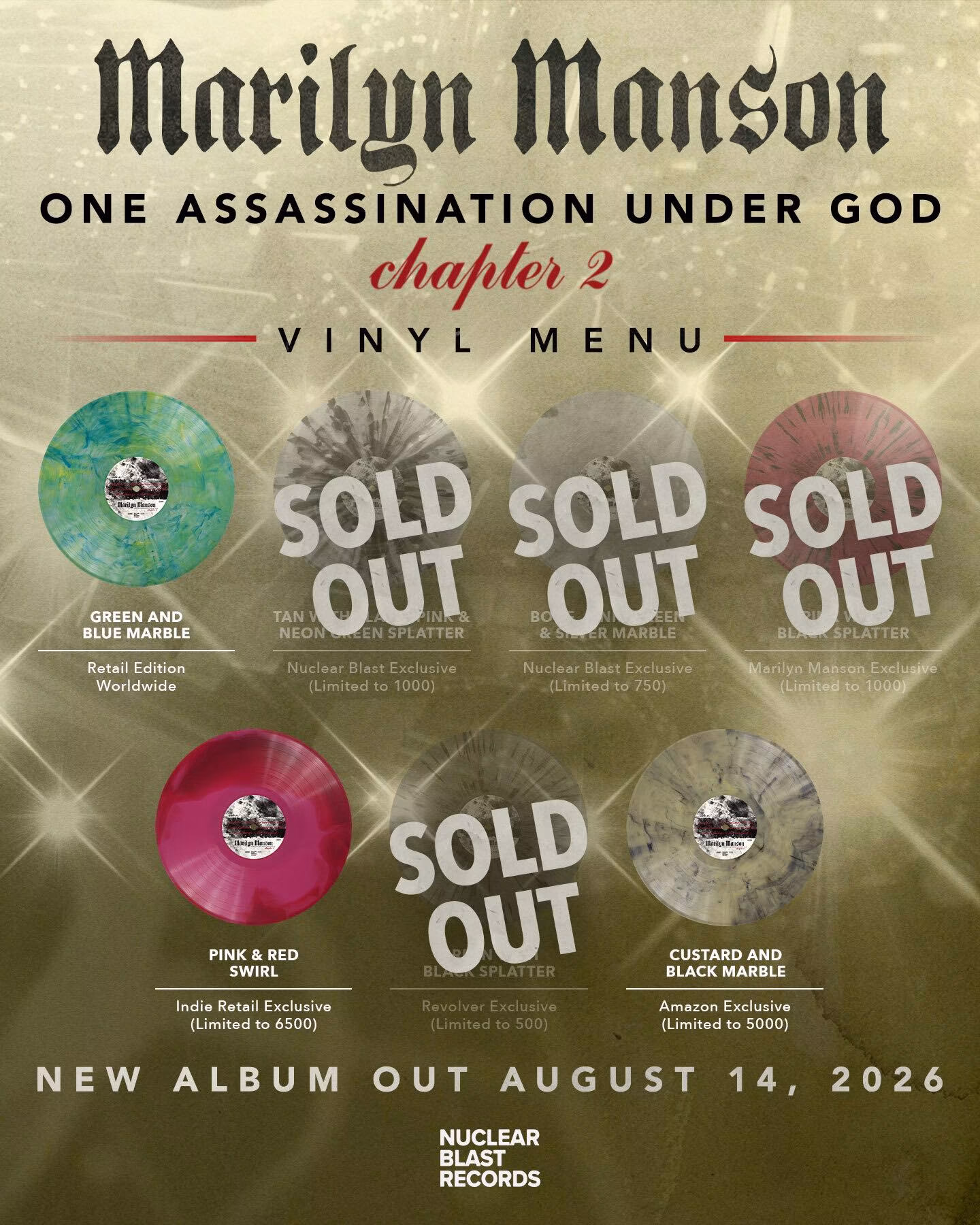 One Assassination Under God - Chapter 2 Limited vinyl selling 