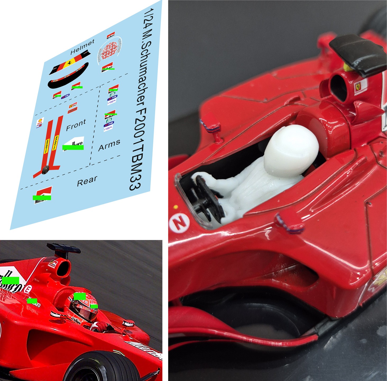 1/24 Figure Pilot and Decals for Ferrari F2001 M. Schumacher 