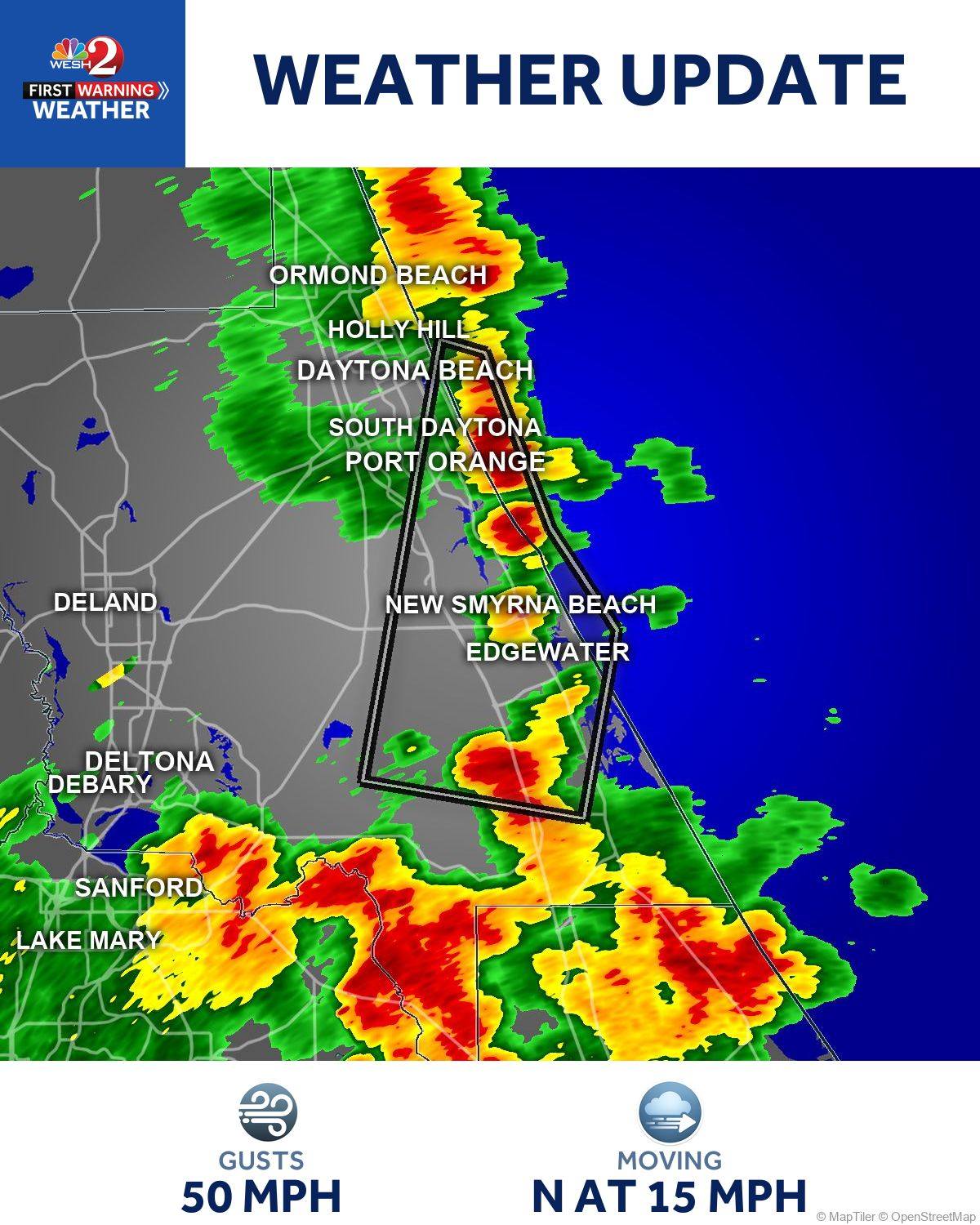 マリンスポーツ THREE WEATHER Tony - Wind gusts up to 50 mph are possible near Edgewater, Port