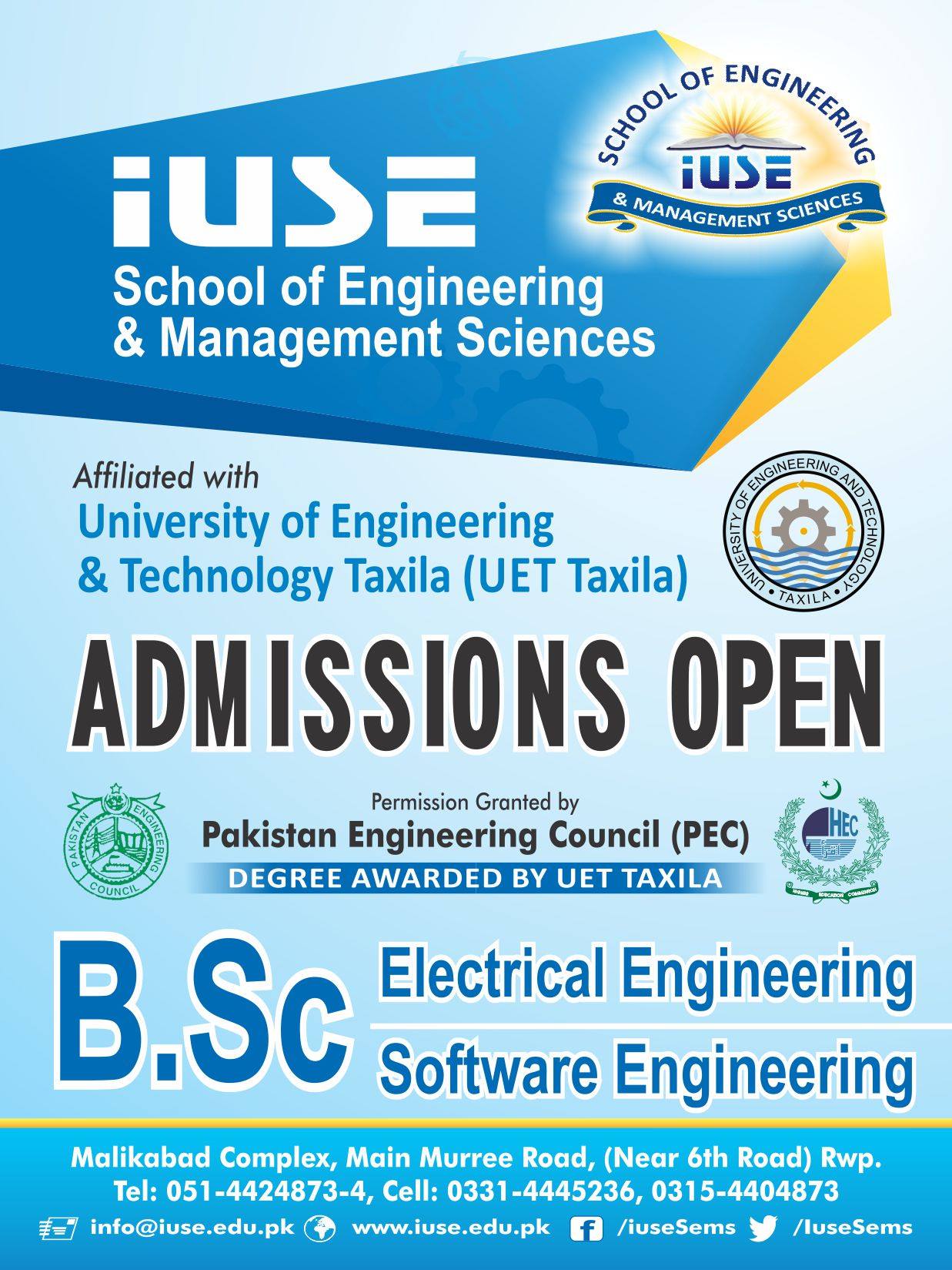IUSE School of Engineering & Management Sciences | Rawalpindi