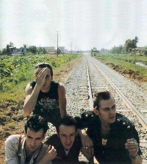 The Clash photographed for 'Combat Rock' album cover, 1982.