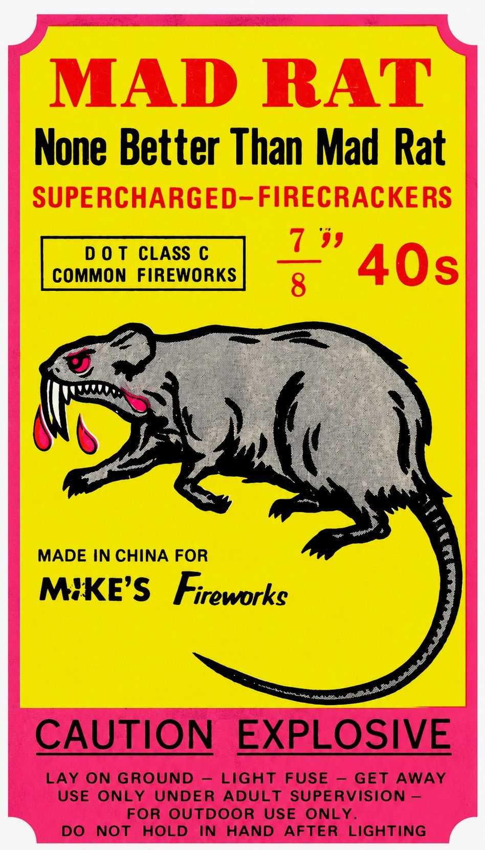 Back when fireworks had some of the craziest labels ever. Who