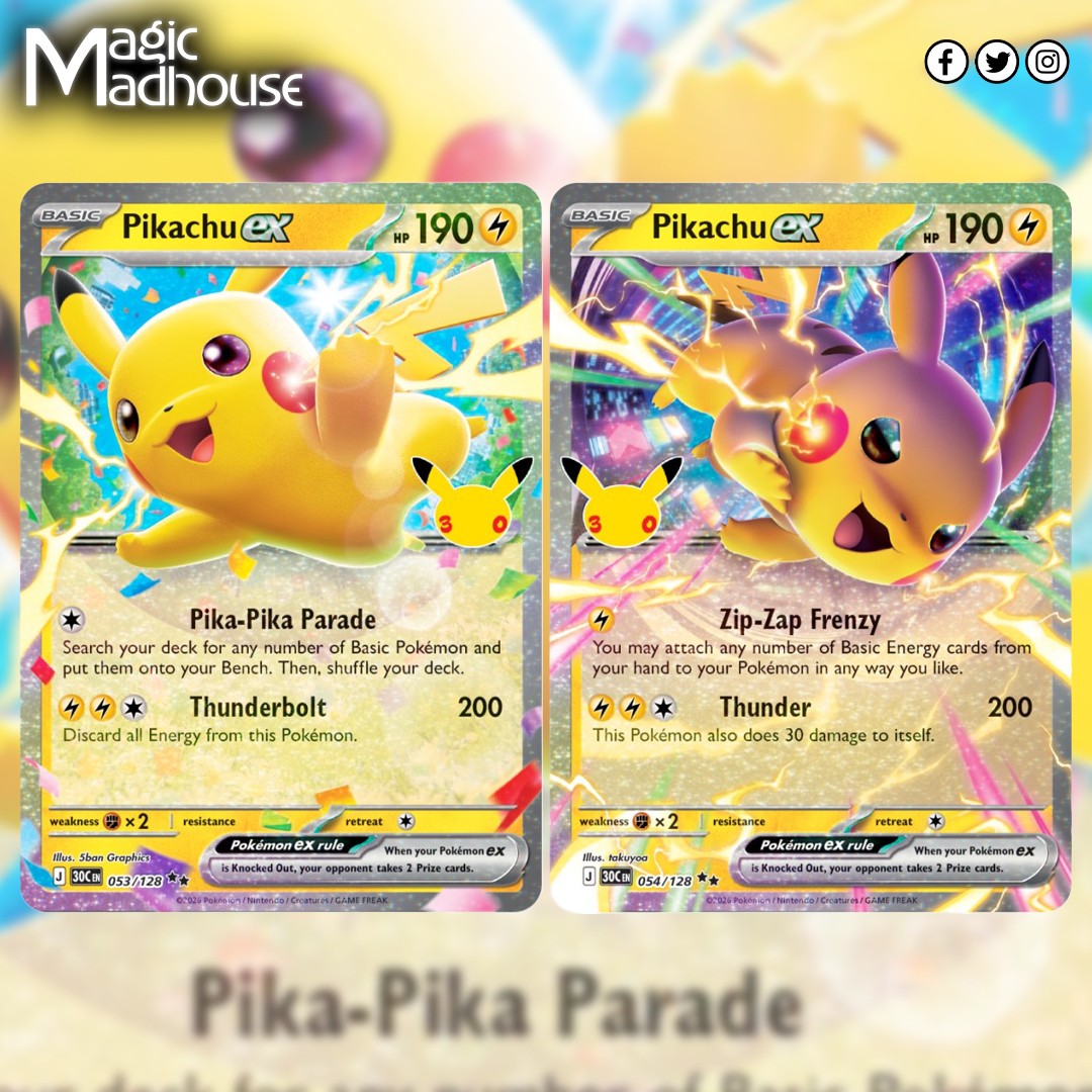 2 Pikachu ex cards from Pokemon 30th Celebration have been