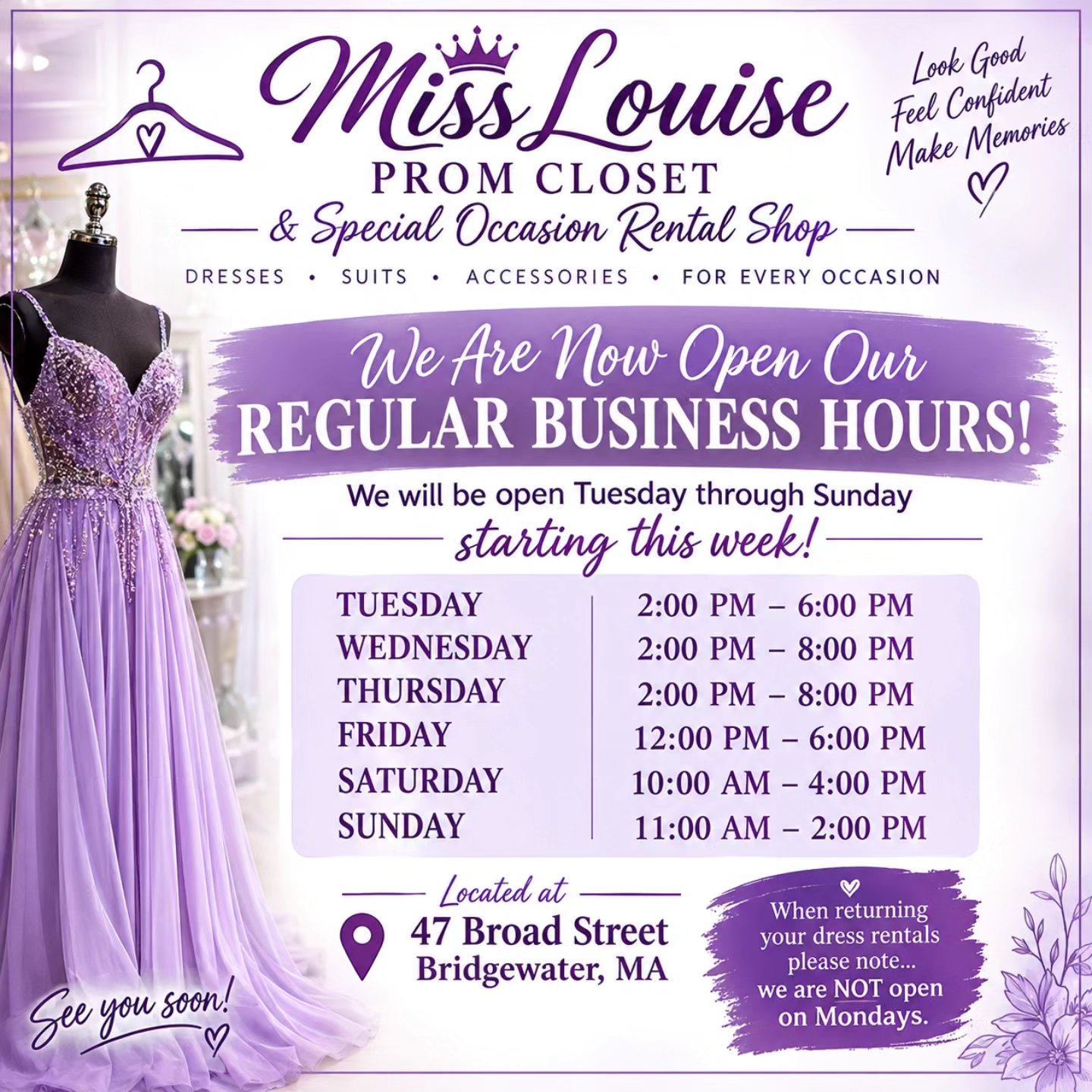 places that buy used formal dresses near me Miss Louise Prom Closet and Special Occasions Rental 050726