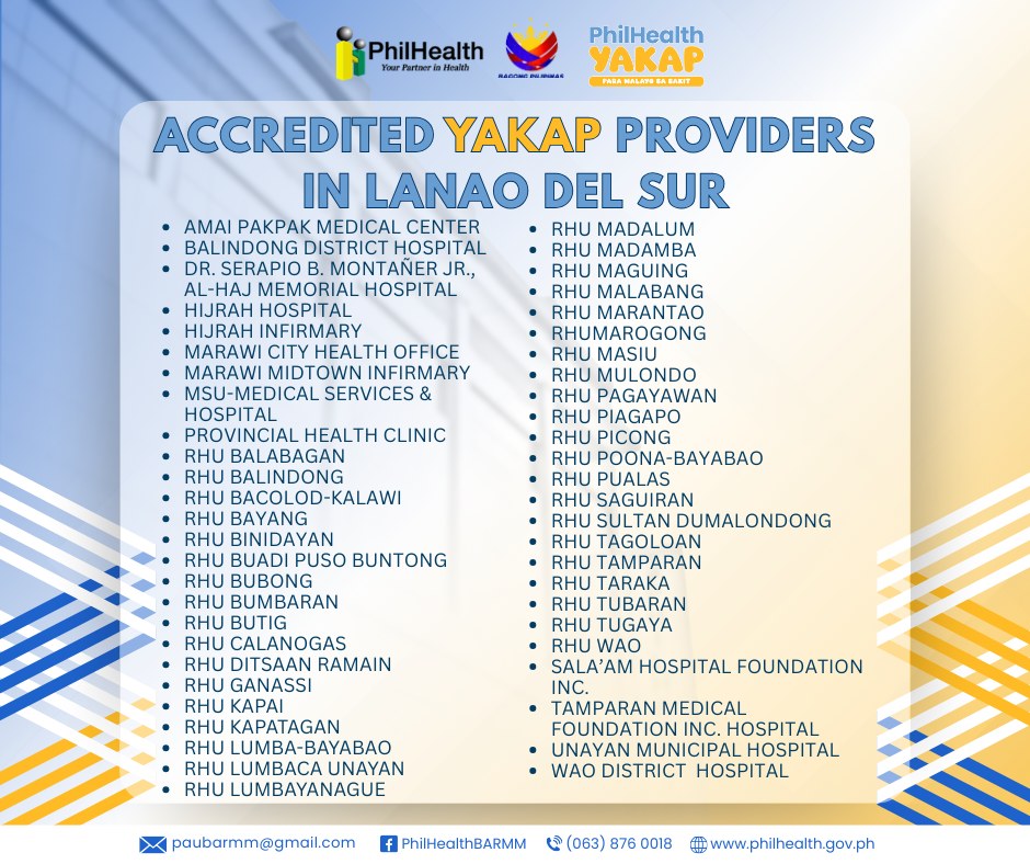 PhilHealth - Official List of PhilHealth Yaman ng Kalusugan Program ...