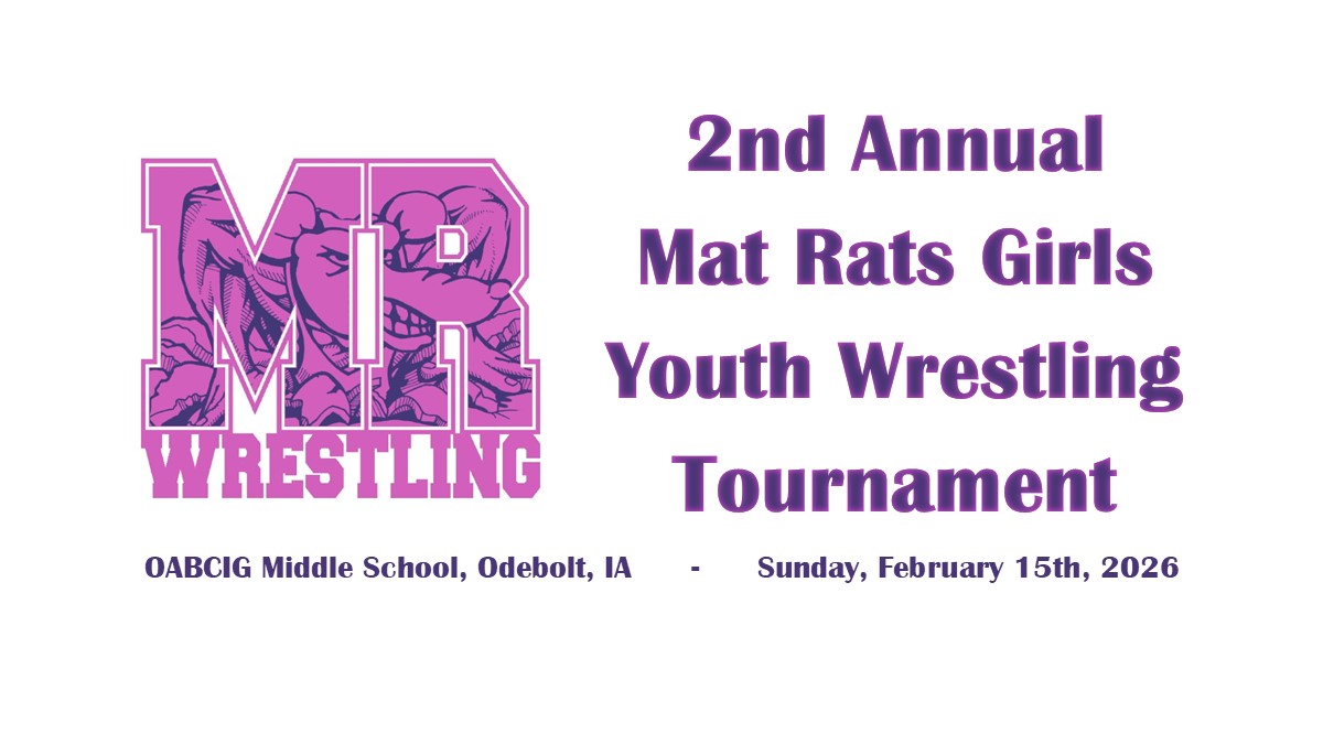 2nd Annual Mat Rats GIRLS Youth Wrestling Tournament