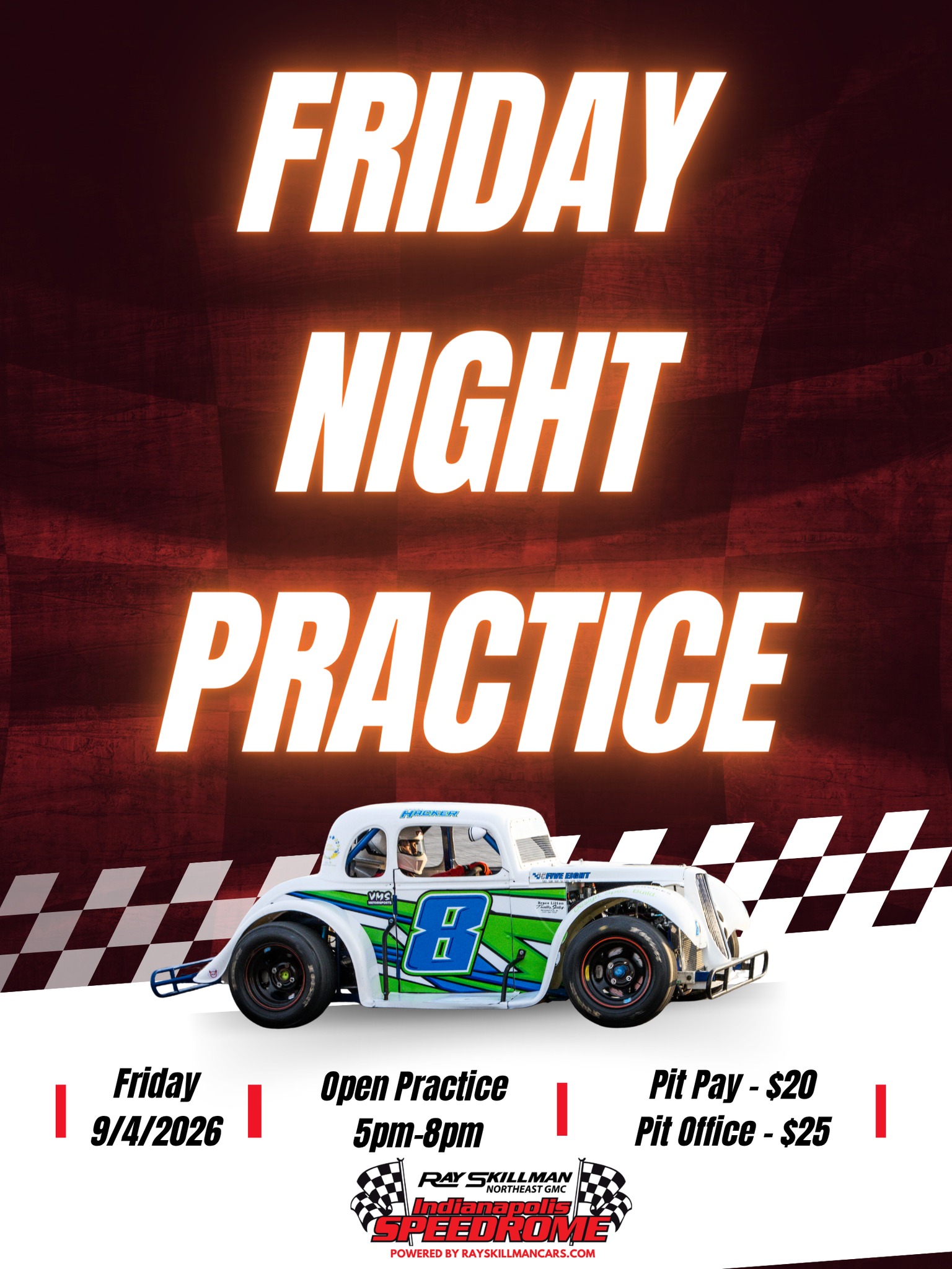 Indianapolis Speedrome open practice tonight for Legends and