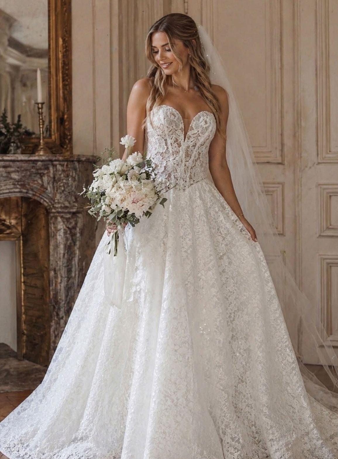 HAPINARY Ensemble Élégant Col Et Manchettes à Volants Dentelle Blanche – Parfait Pour Mariage, Ballet & Occasions Spéciales
