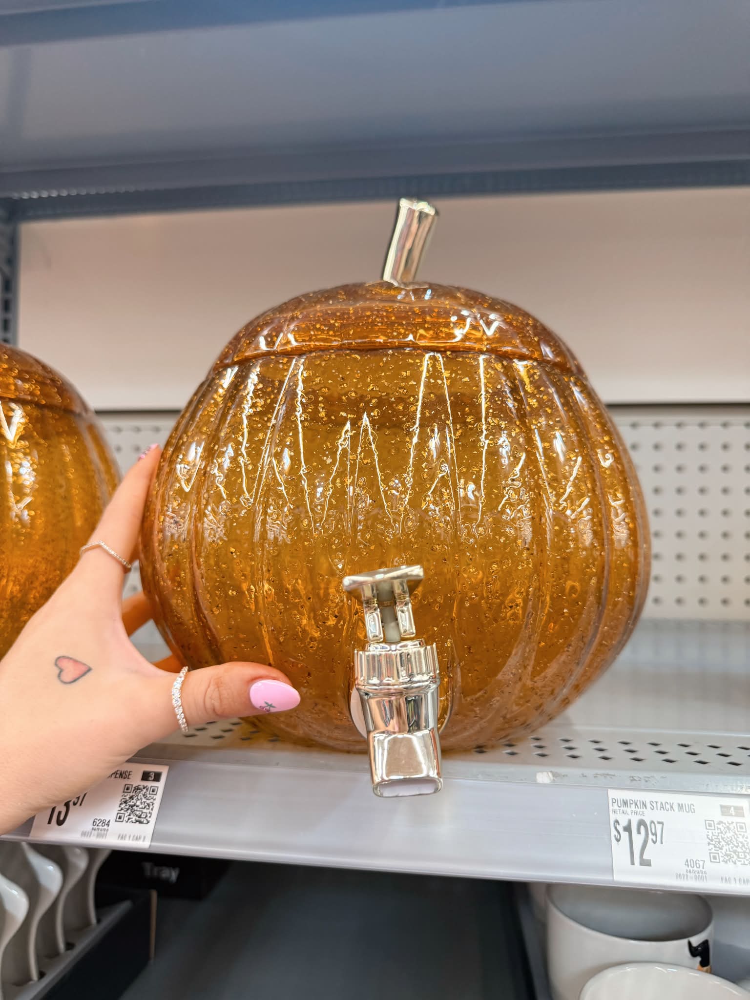 Obsessed with this new sparkly pumpkin beverage dispenser at