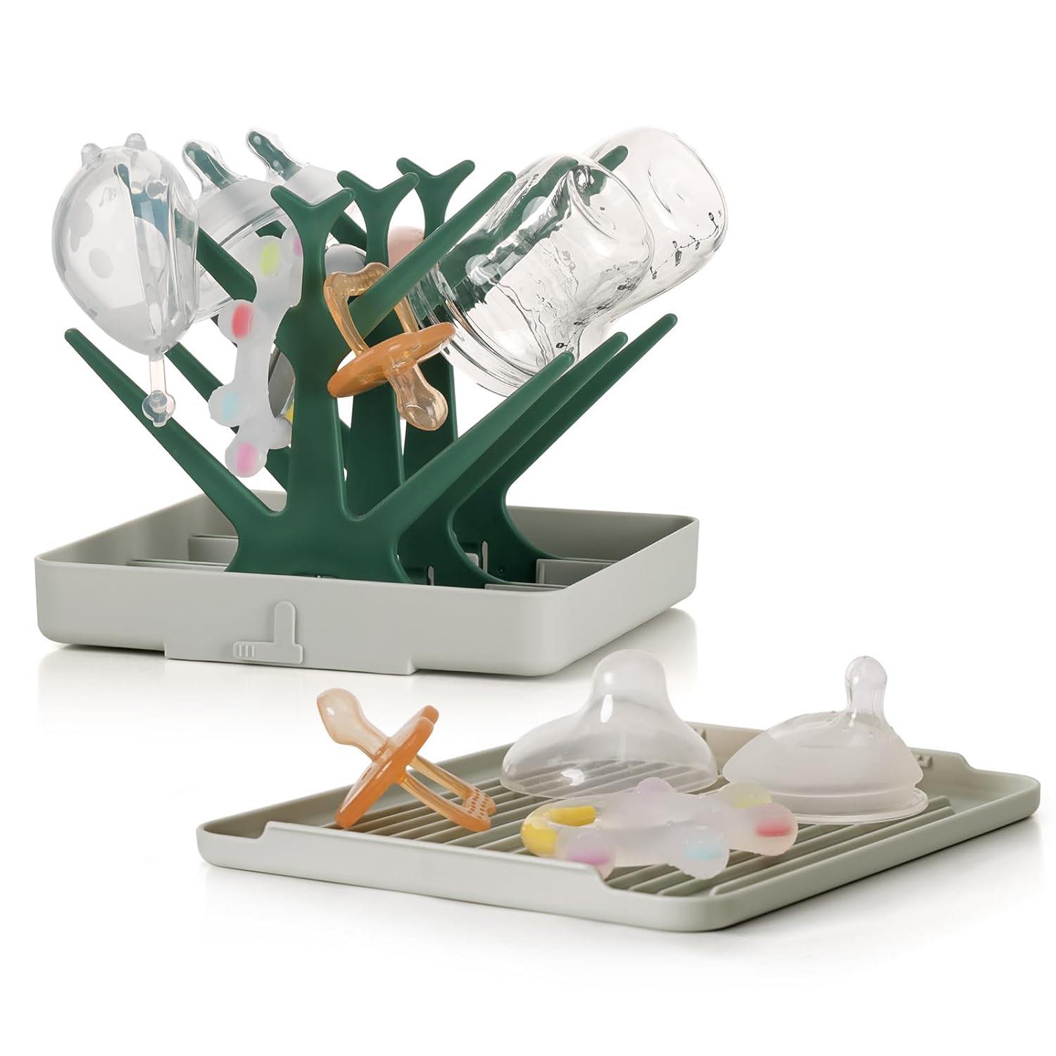 Momcozy DIY Bottle Drying Rack For 18 Bottles - Adjustable Drying Station With Bottle Brush Kit