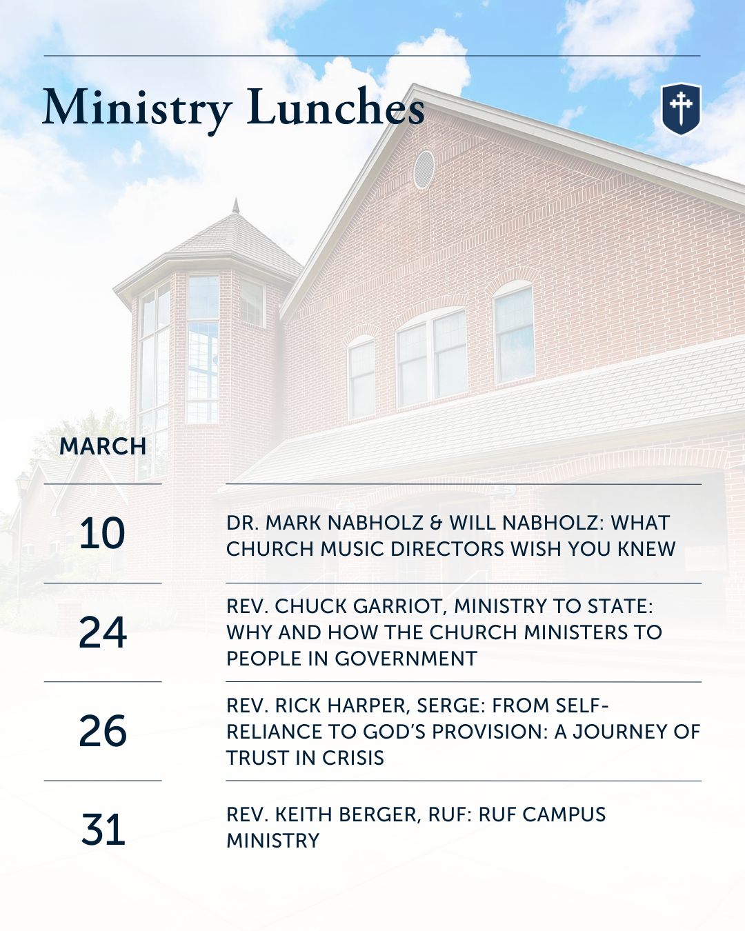 Ministry Lunch speakers... - Covenant Theological Seminary | Facebook