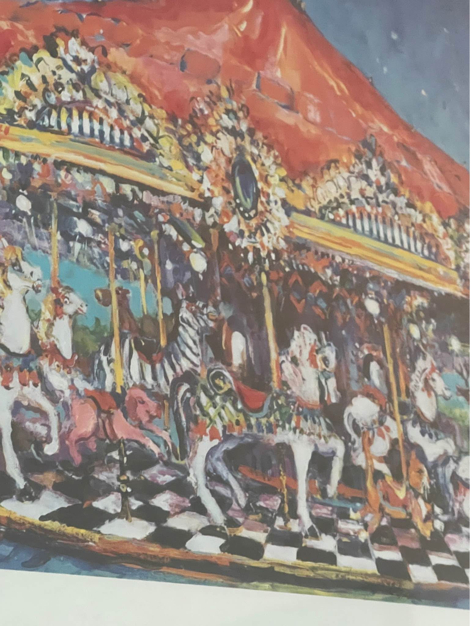 Local Artist Sharon Saseen’s ‘Carousel Animals’ signed, framed print ...