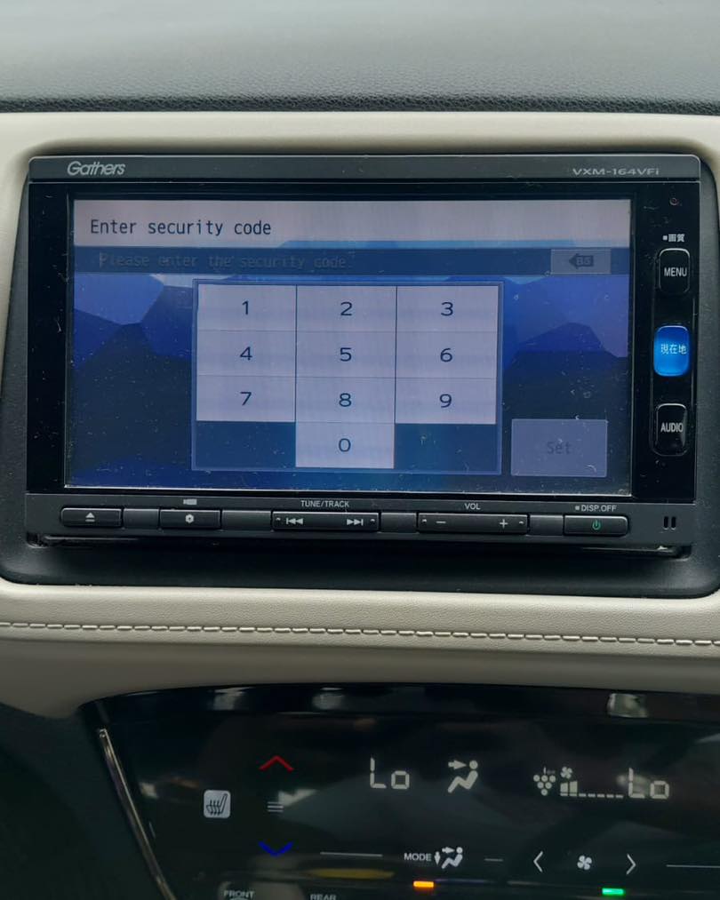 Honda Gathers VXM-164VFi radio Security Code available here. Buy