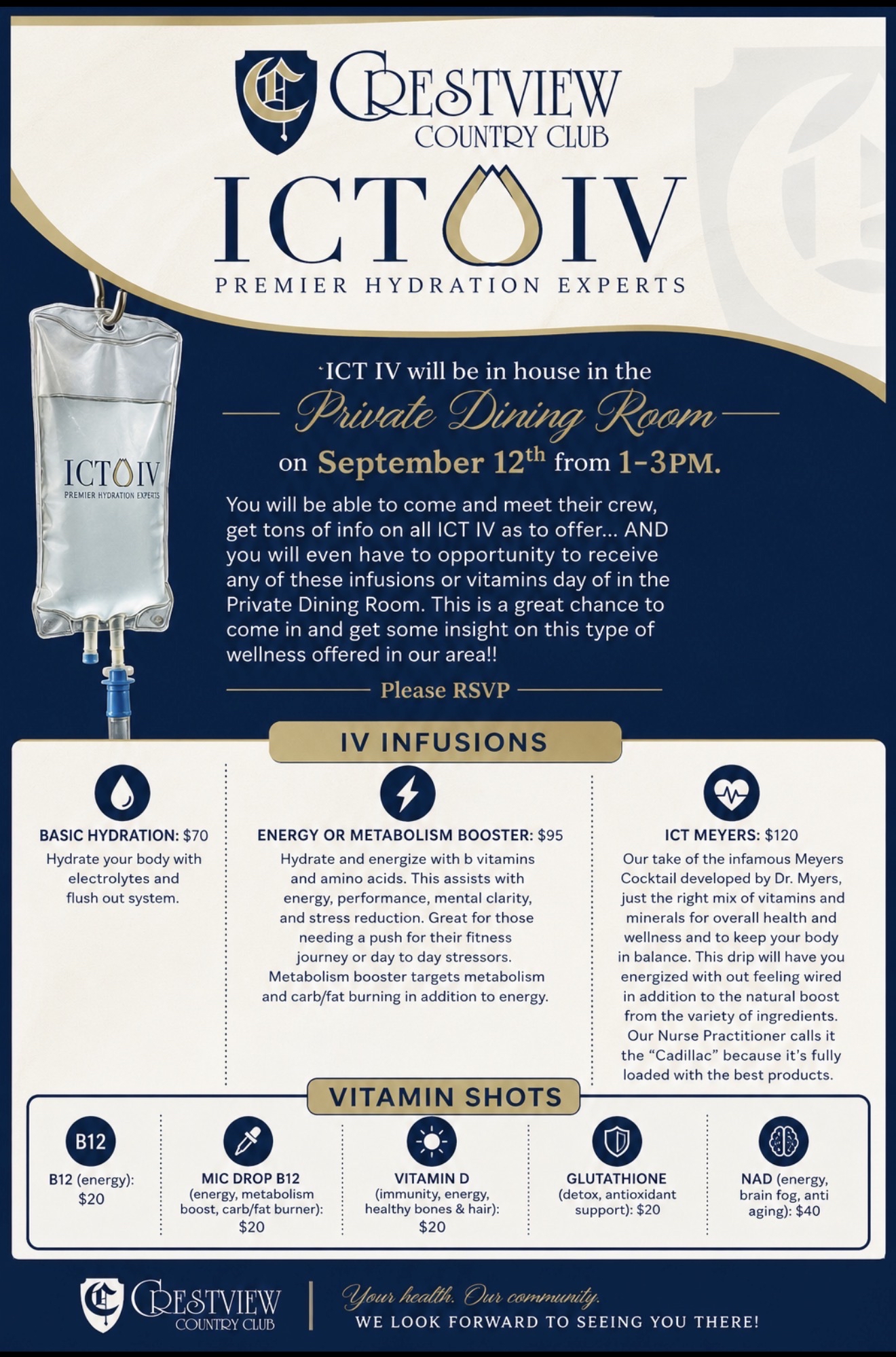glutathione iv asheville Crestview Country Club hosts ICT wellness event on September 12th Glutone-C Cream - Healthy, reduce pigmentation Program:12 Week Program