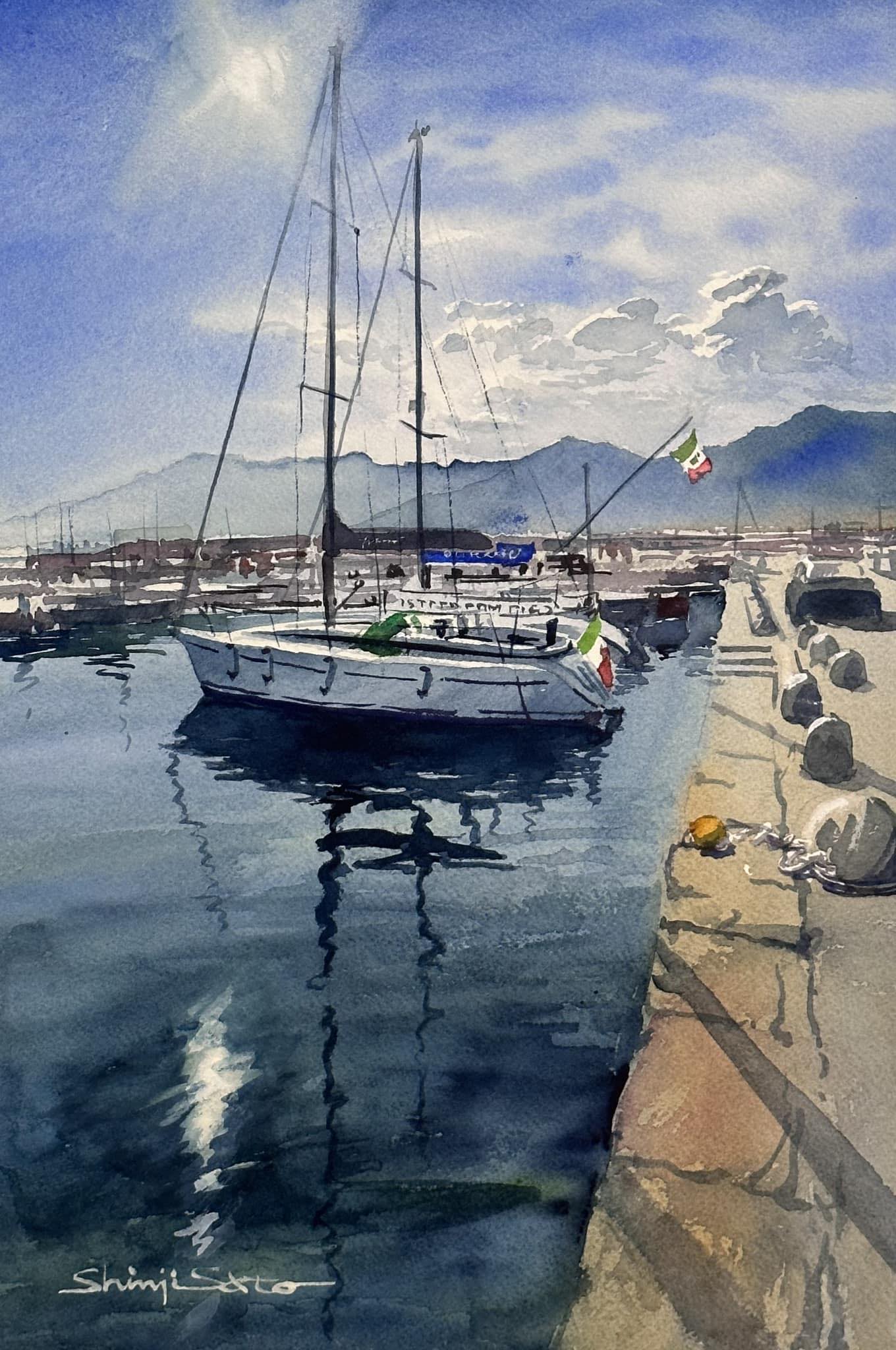 透明水彩 - Salerno watercolor on paper 51cm x 36cm