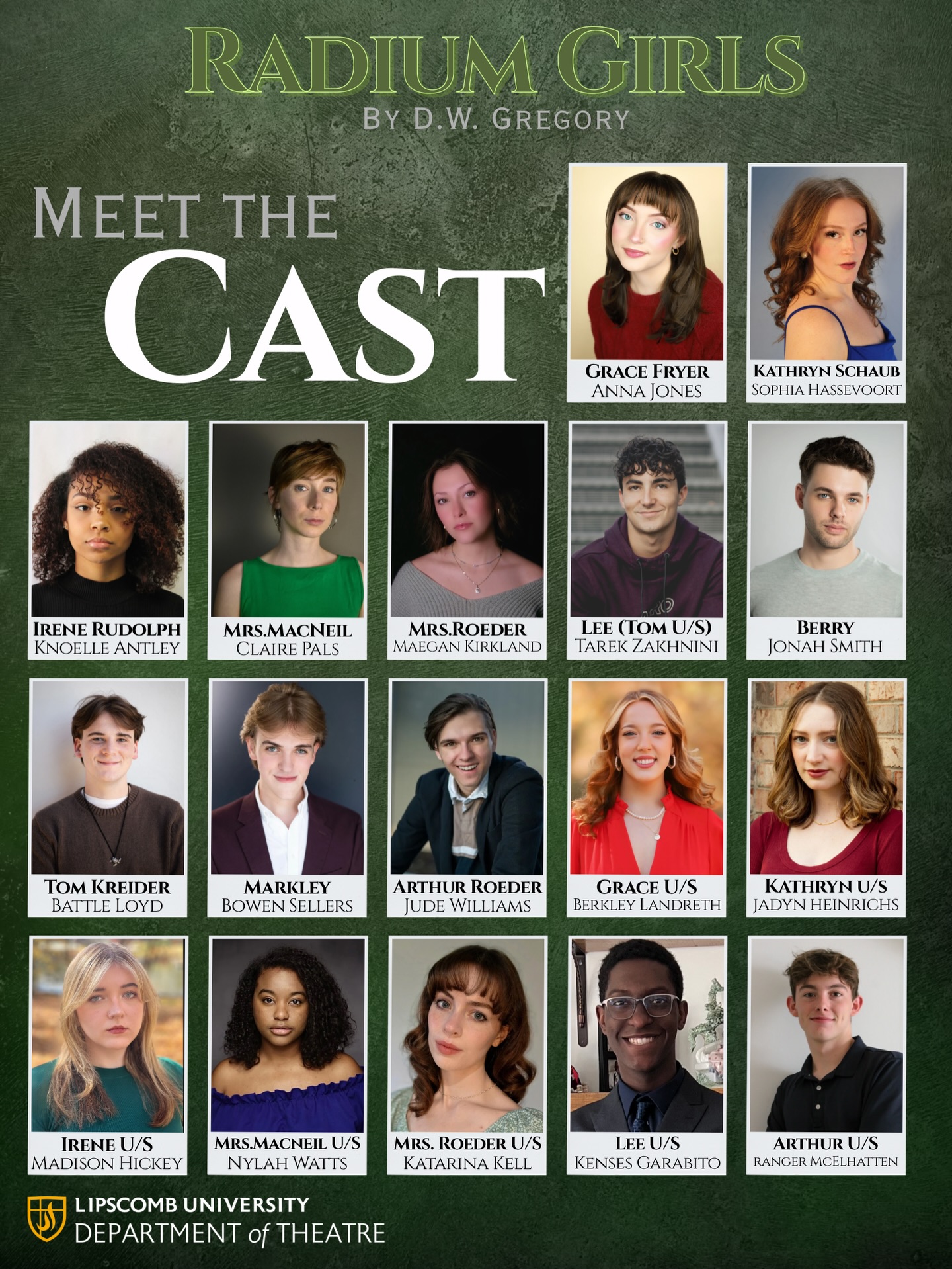 Meet the cast of Radium... - Lipscomb University Theatre | Facebook