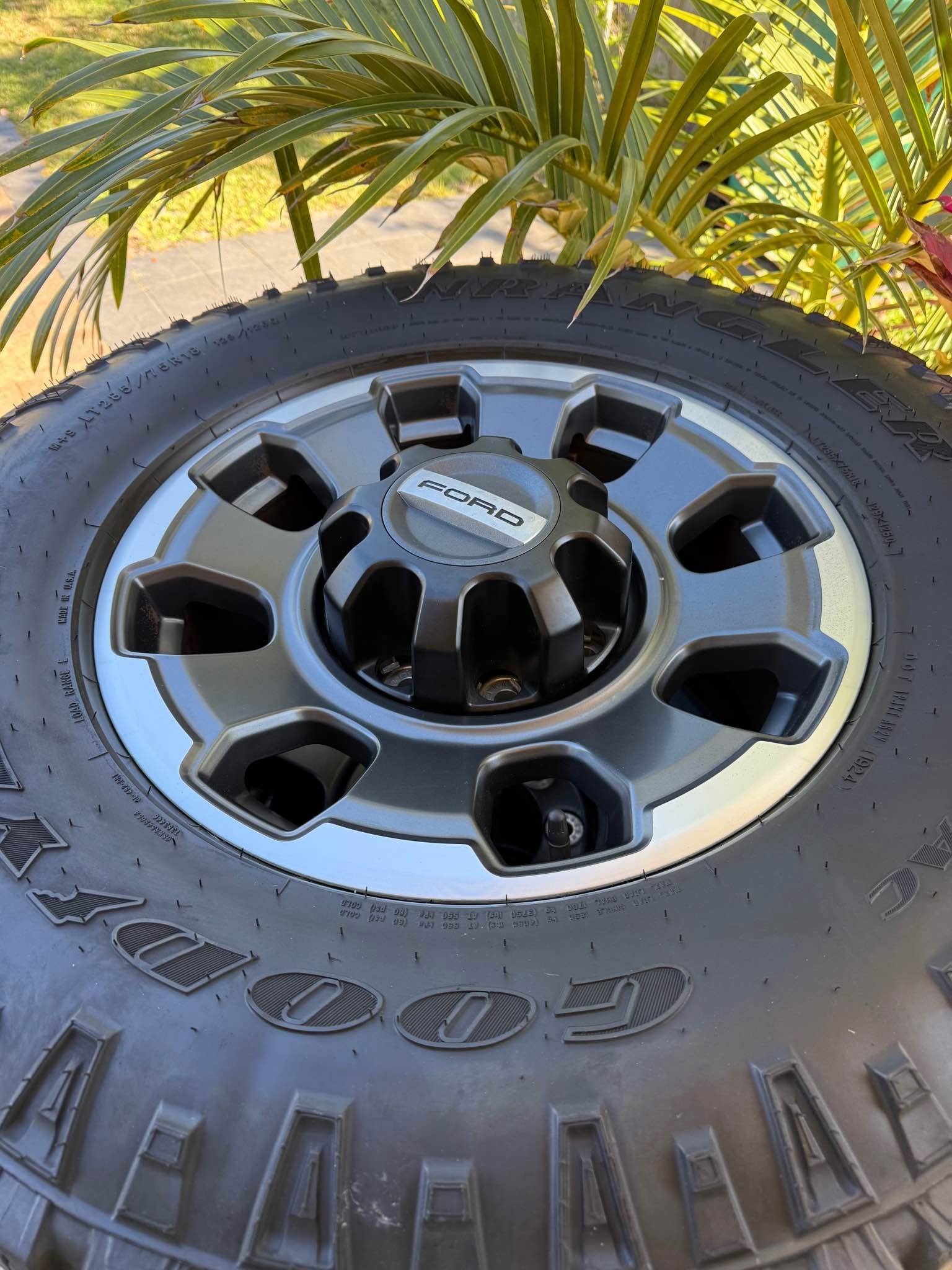 New take off 2025 FORD KING RANCH WHEELS AND TIRES and factory lug nuts ...