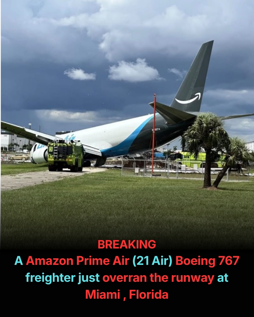 🚨 RUNWAY OVERRUN AT MIAMI INTERNATIONAL AIRPORT 🚨 A 21 Air