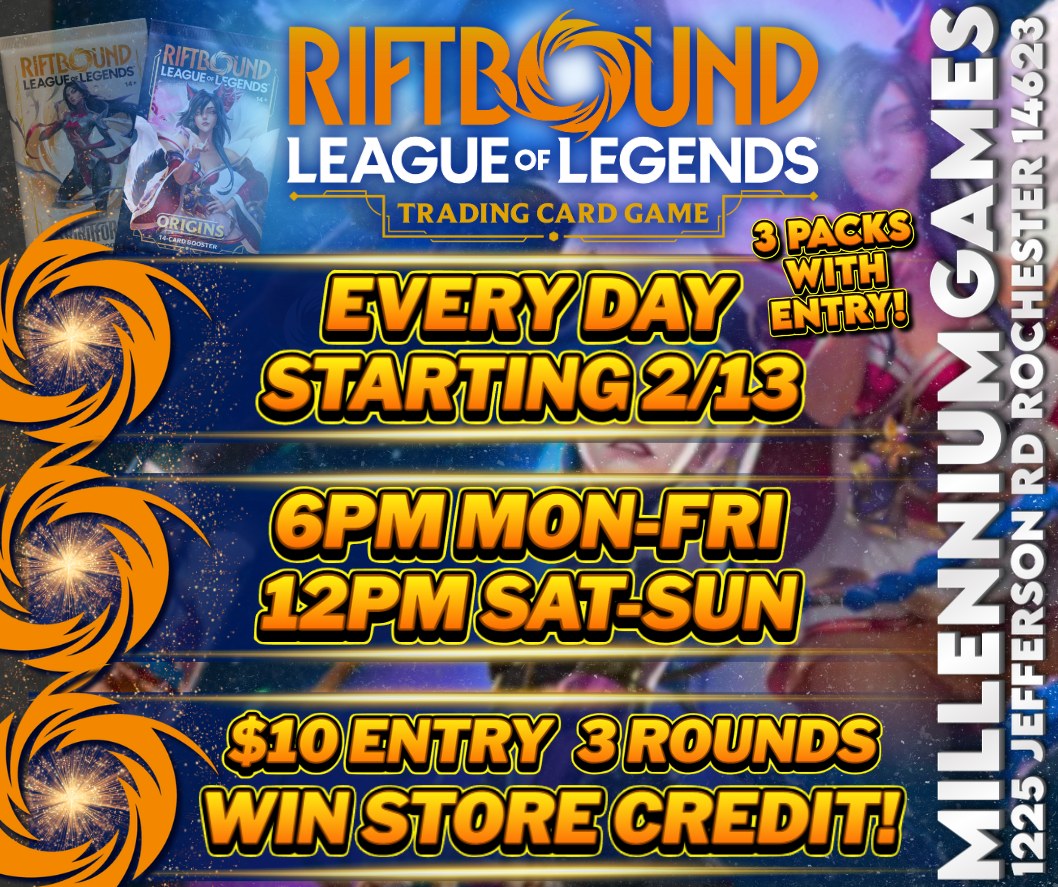 💥 RIFTBOUND EVENTS 7 DAYS A WEEK... - Millennium Games | Facebook