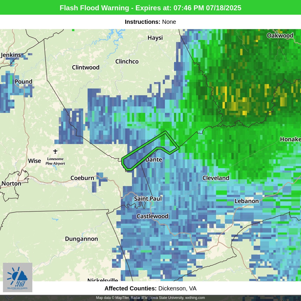 Tri-Cities - 07:36 PM 07/18/2025 | Weather Update: Flash Flood Warning ...