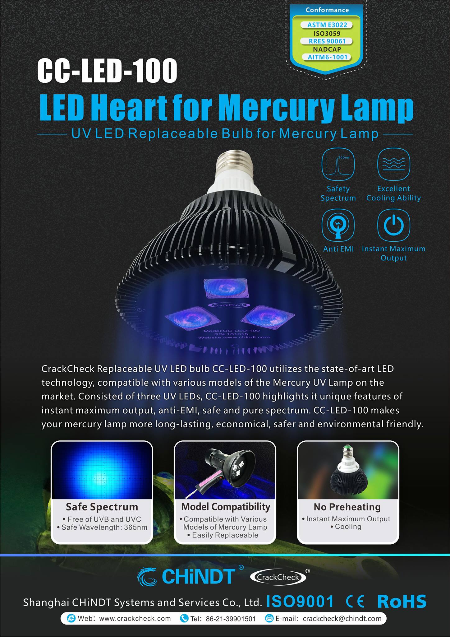 Chindt- NDT Equipment Manufacturer/NDT LED UV Lamp